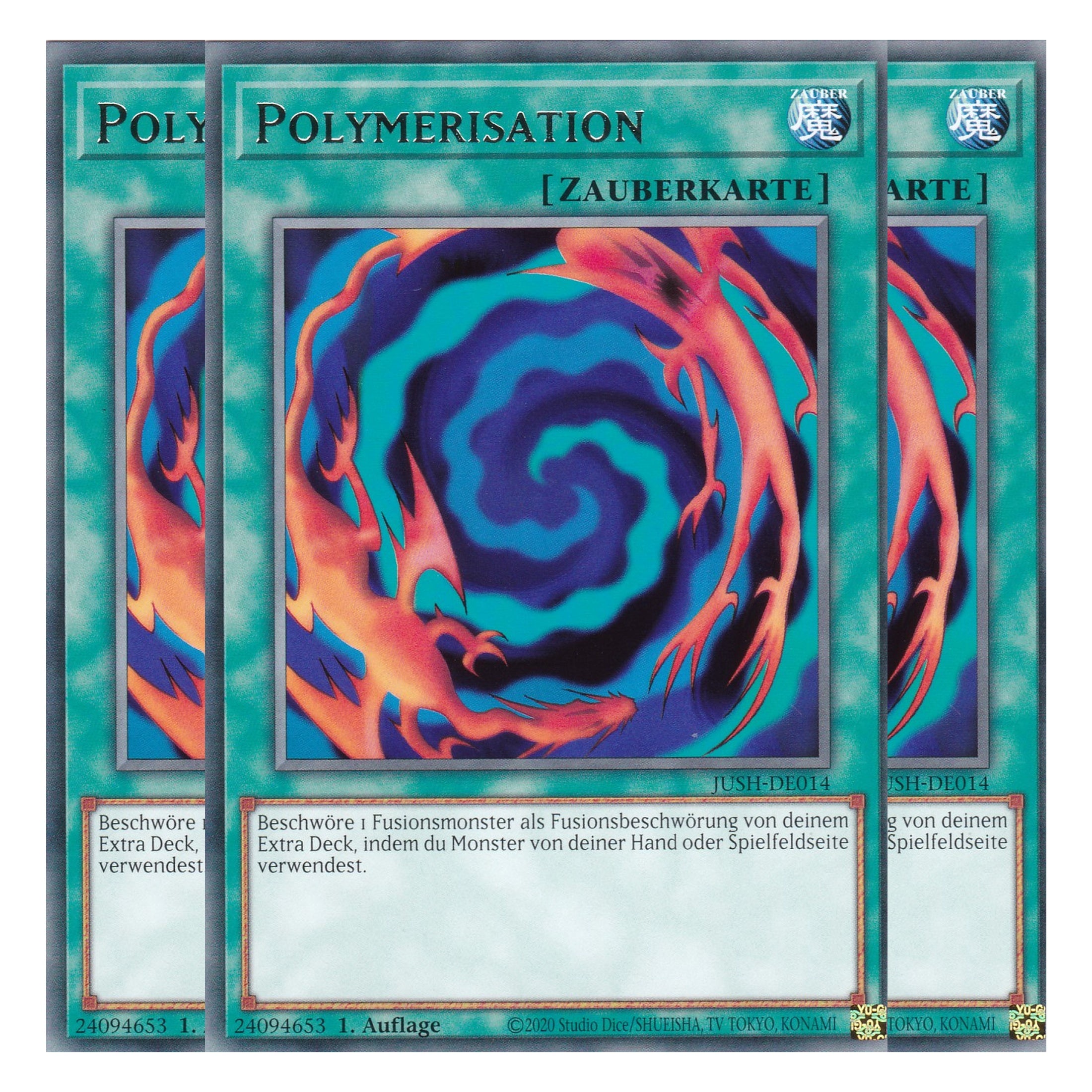 Polymerisation - JUSH-DE014 - Rare - Deutsch - 1. Auflage - Justice Hunters - Playset (3 Kopien) - Yu-Gi-Oh!