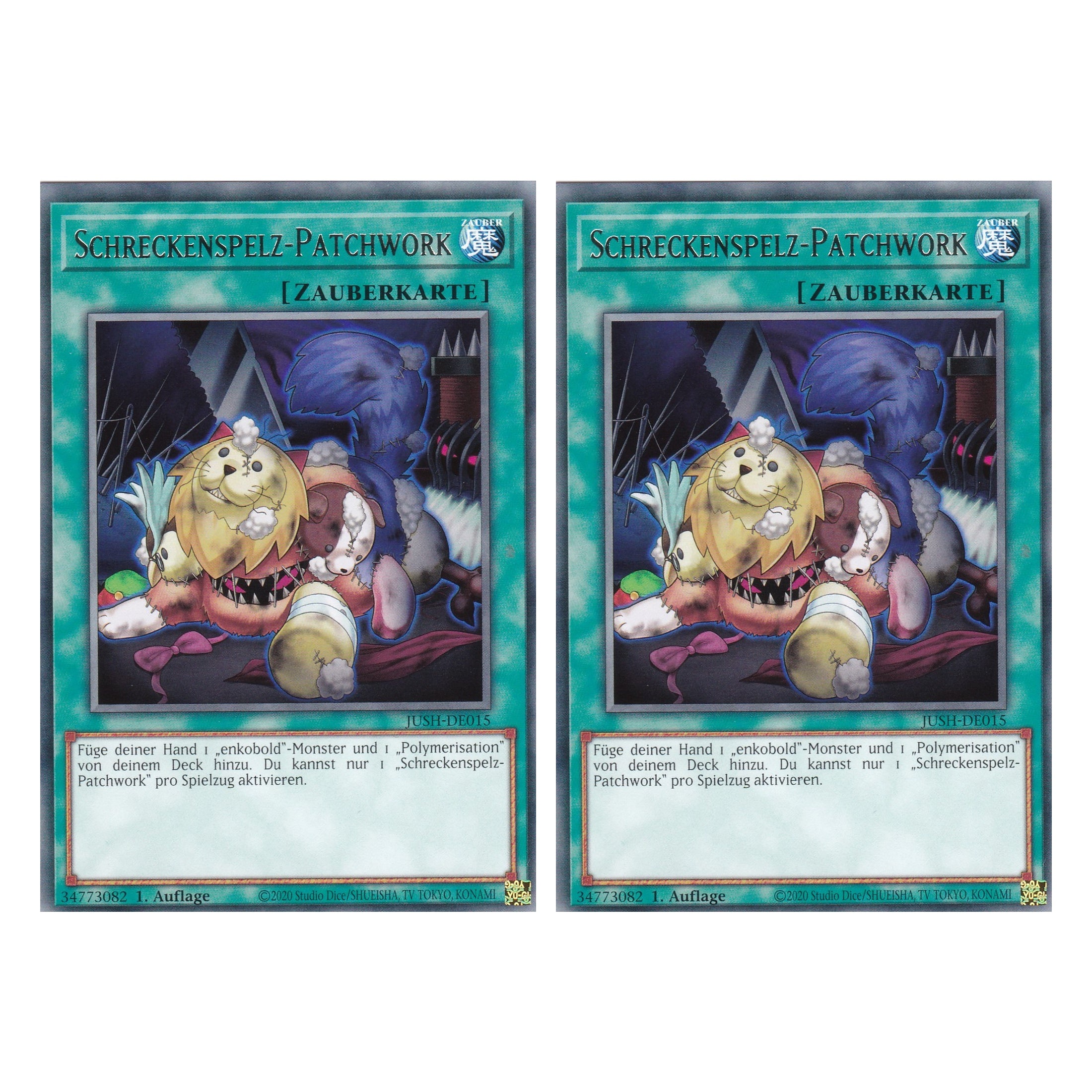 Schreckenspelz-Patchwork - JUSH-DE015 - Rare - Deutsch - 1. Auflage - Justice Hunters - Duo Set (2 Stück) - Yu-Gi-Oh!