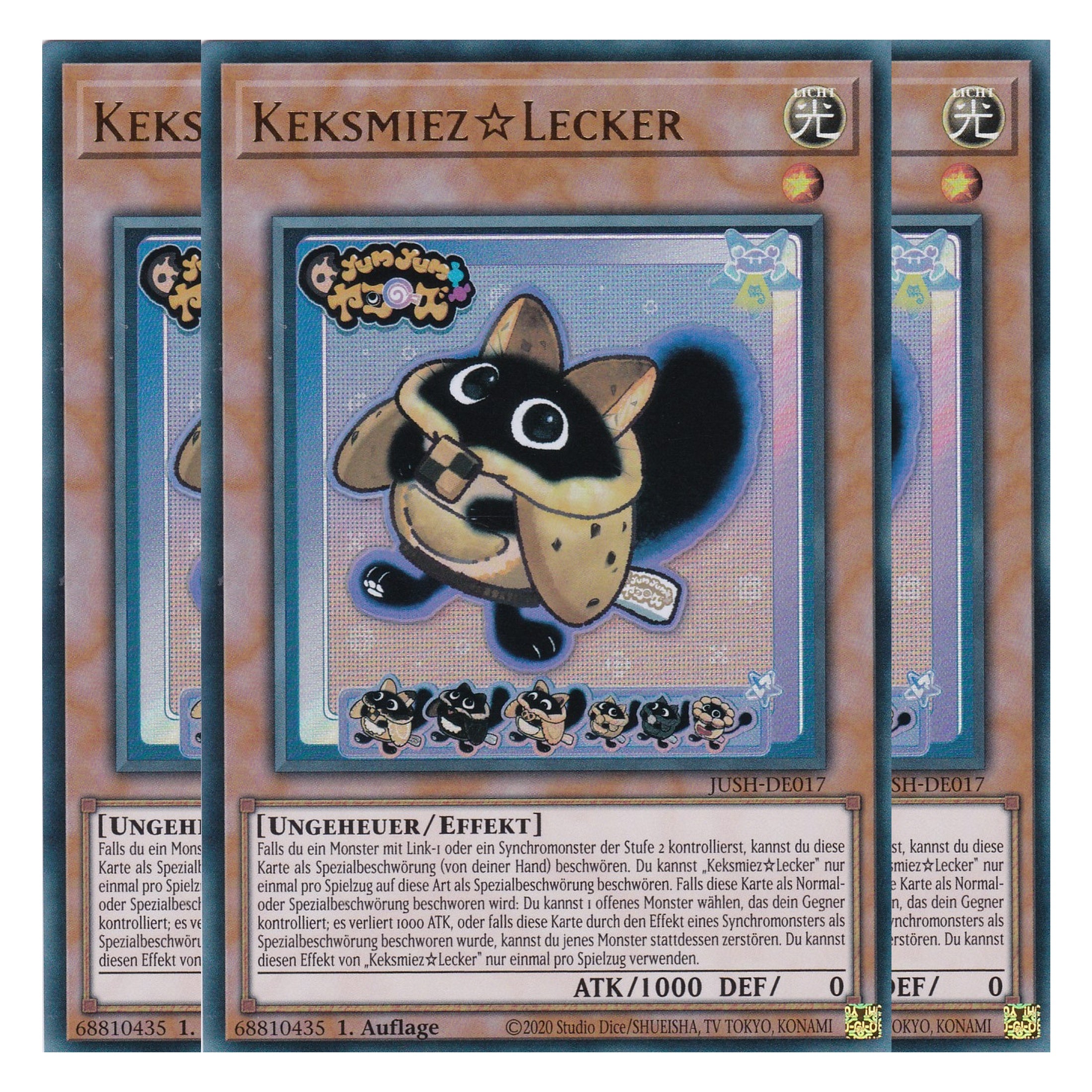 Keksmiez☆Lecker - JUSH-DE017 - Ultra Rare - Deutsch - 1. Auflage - Justice Hunters - Playset (3 Kopien) - Yu-Gi-Oh!