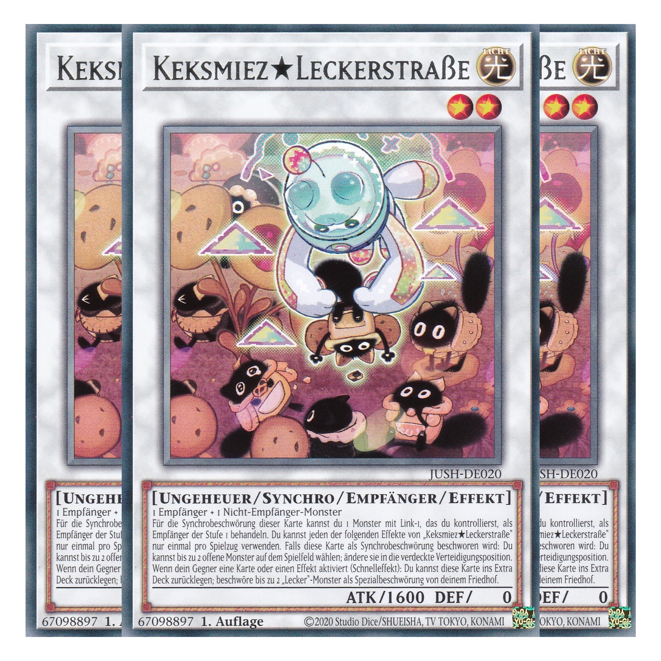 Keksmiez Leckerstraße - JUSH-DE020 - Rare - Deutsch - 1. Auflage - Justice Hunters - Playset (3 Kopien) - Yu-Gi-Oh!