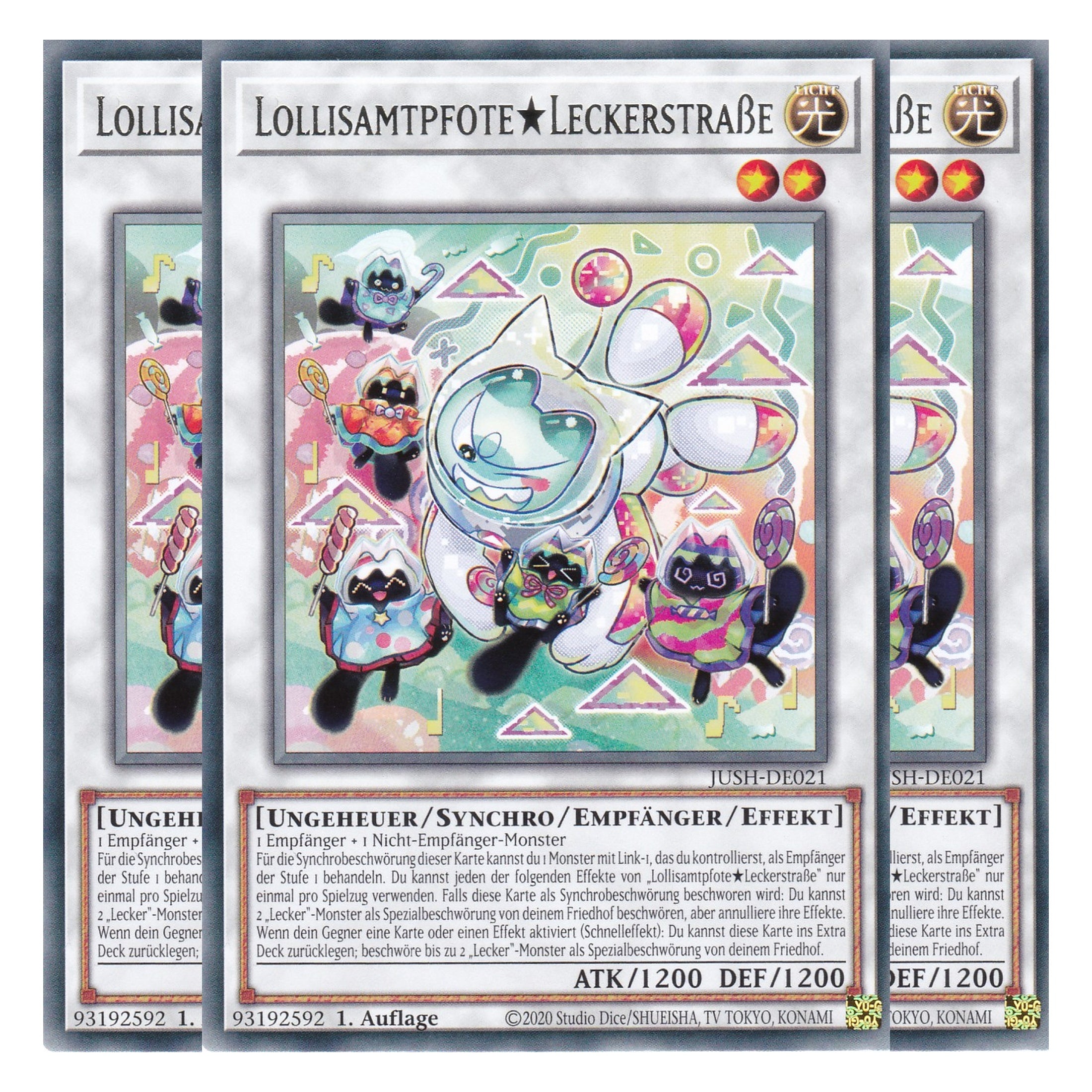 LollisamtpfoteLeckerstraße - JUSH-DE021 - Rare - Deutsch - 1. Auflage - Justice Hunters - Playset (3 Kopien) - Yu-Gi-Oh!