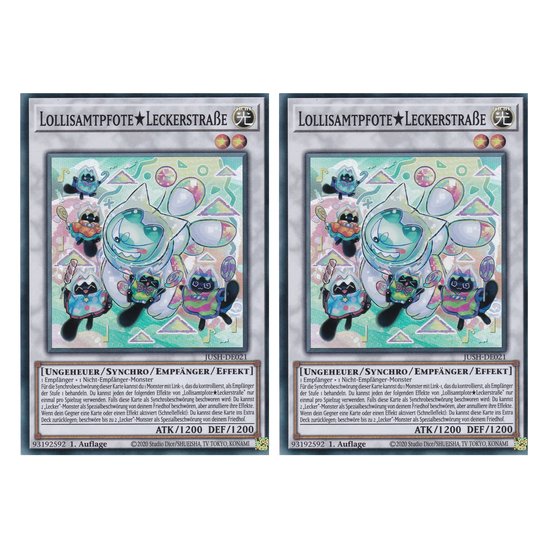 LollisamtpfoteLeckerstraße - JUSH-DE021 - Super Rare - Deutsch - 1. Auflage - Justice Hunters - Duo Set (2 Stück) - Yu-Gi-Oh!