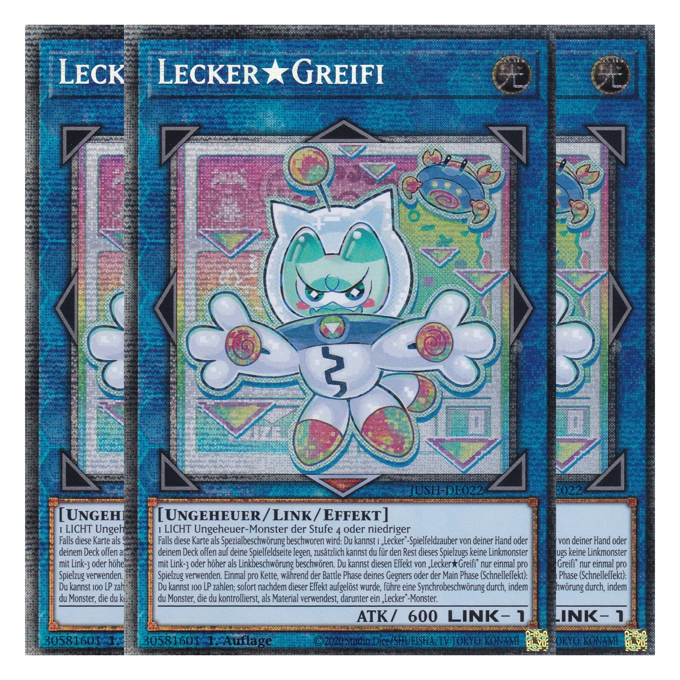 Yummy Snatchy - JUSH-DE022 - Starlight Rare - Deutsch - 1. Auflage - Justice Hunters - Playset (3 Kopien) - Yu-Gi-Oh!