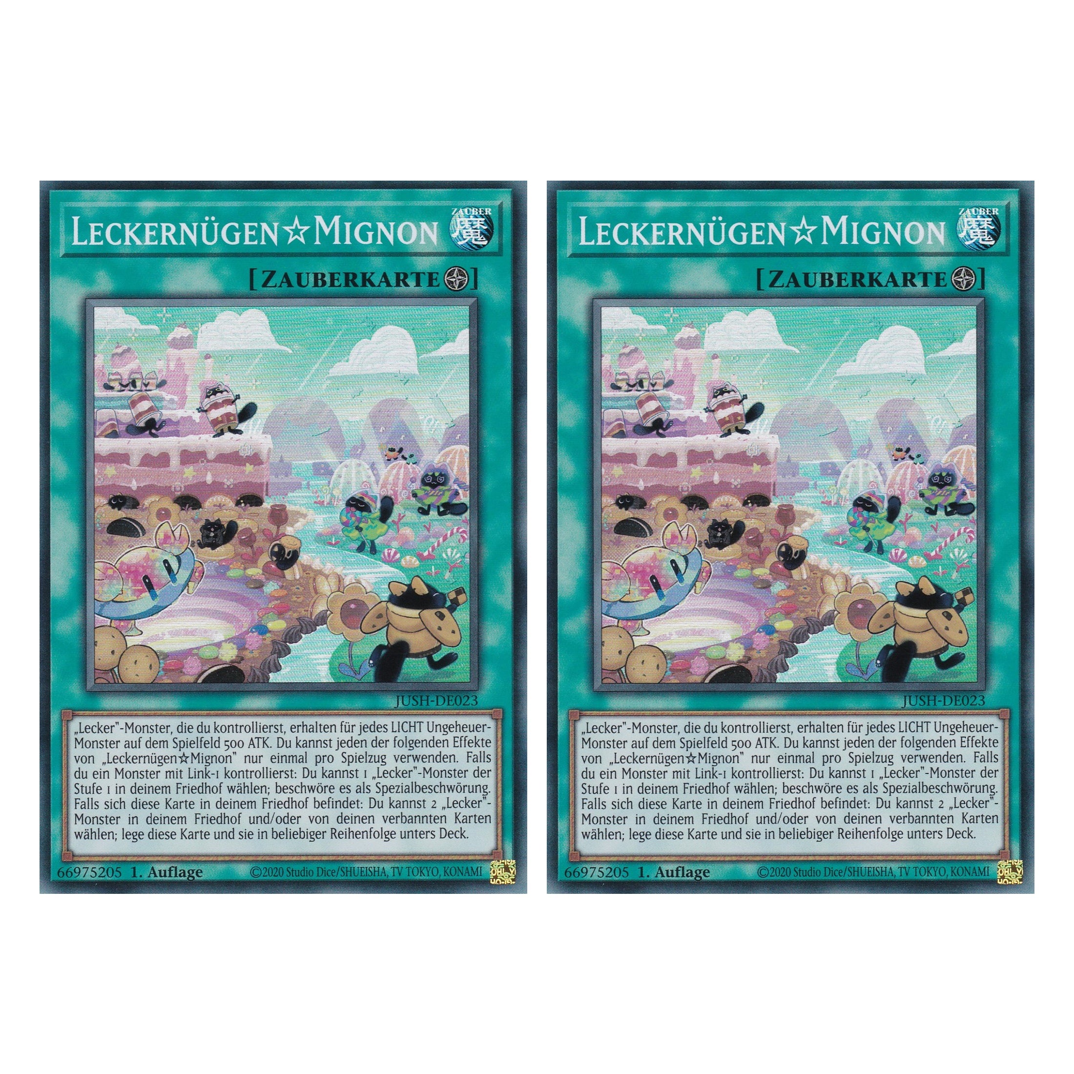 Yummyusment Mignon - JUSH-DE023 - Super Rare - Deutsch - 1. Auflage - Justice Hunters - Duo Set (2 Stück) - Yu-Gi-Oh!