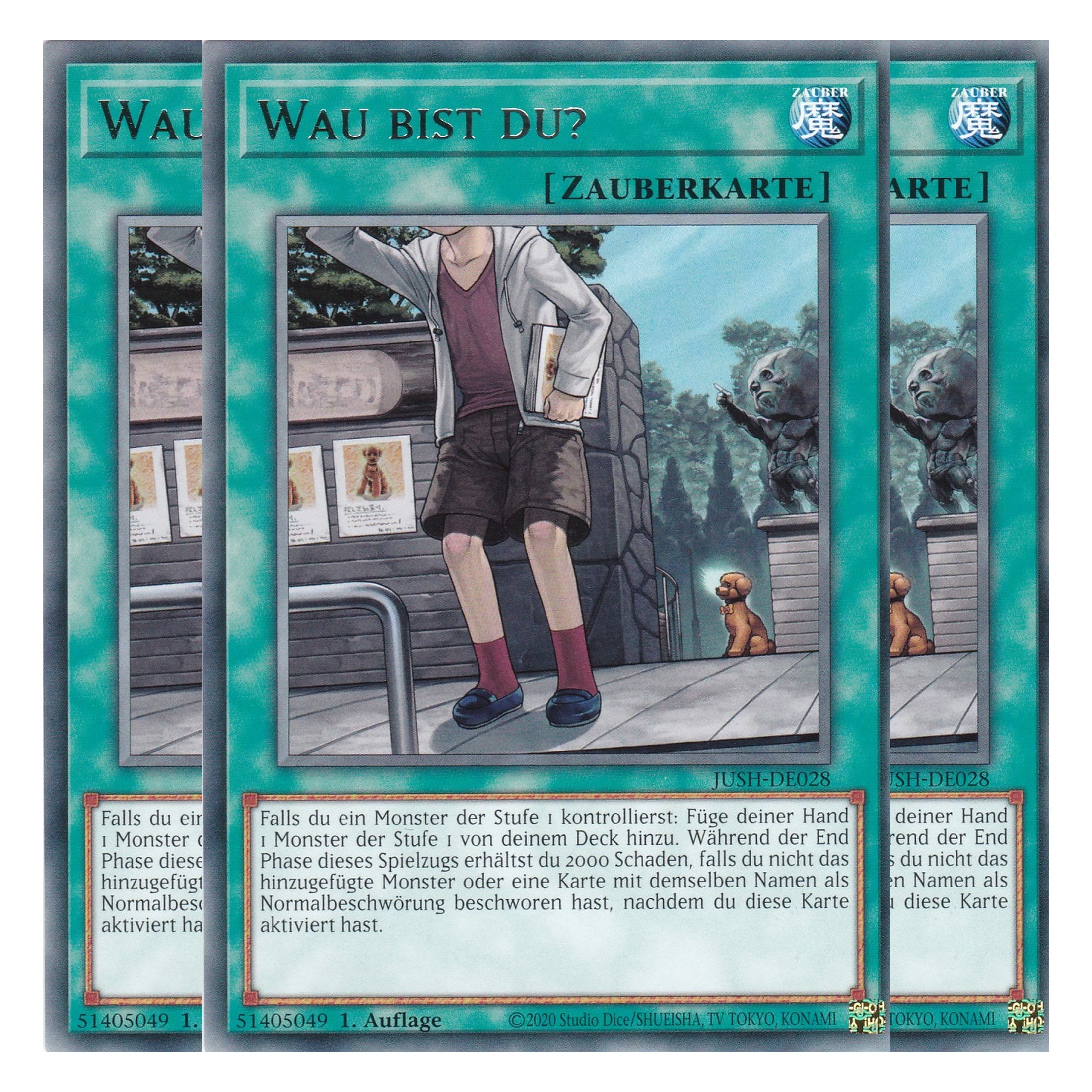 Wau bist du? - JUSH-DE028 - Rare - Deutsch - 1. Auflage - Justice Hunters - Playset (3 Kopien) - Yu-Gi-Oh!
