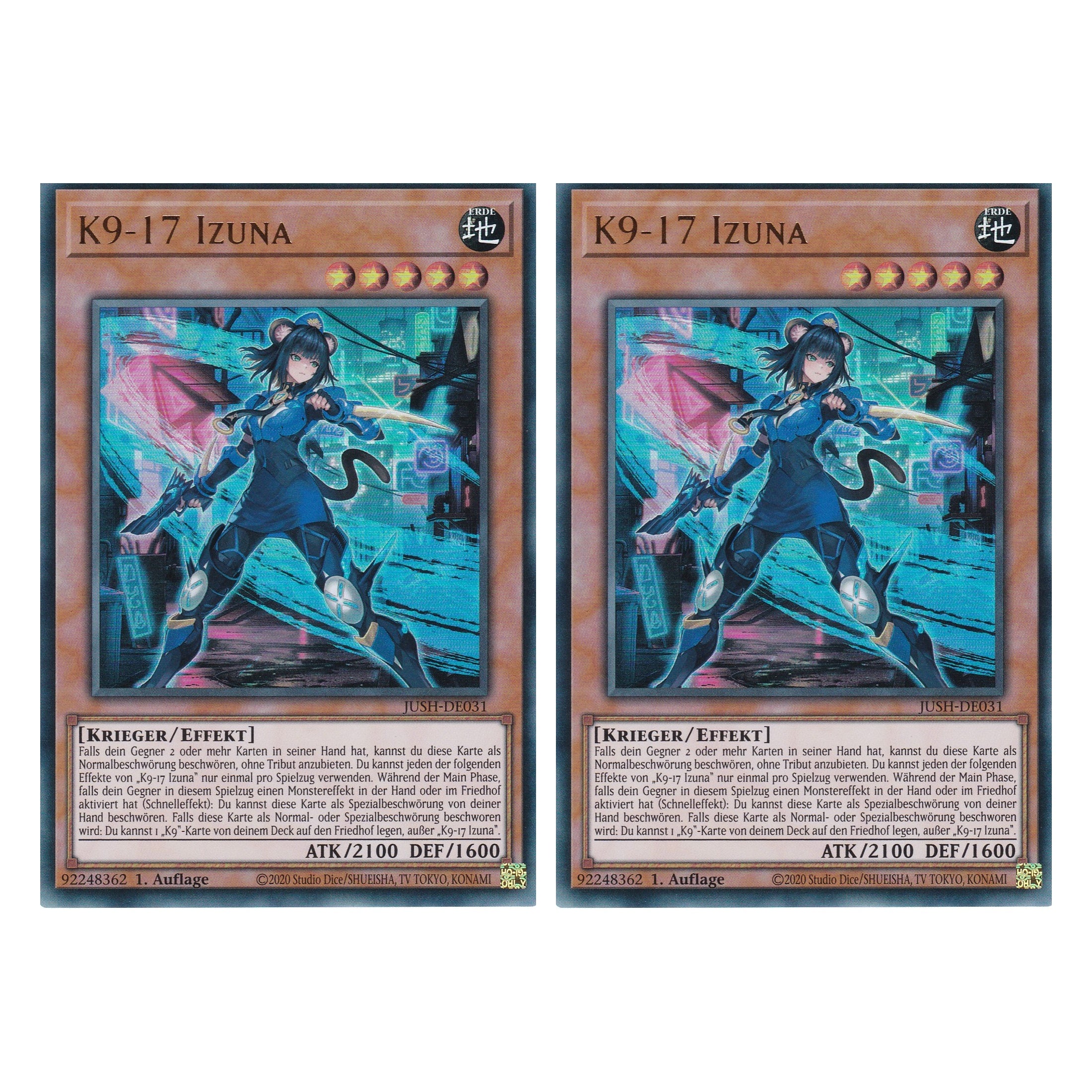K9-17 Izuna - JUSH-DE031 - Ultra Rare - Deutsch - 1. Auflage - Justice Hunters - Duo Set (2 Stück) - Yu-Gi-Oh!