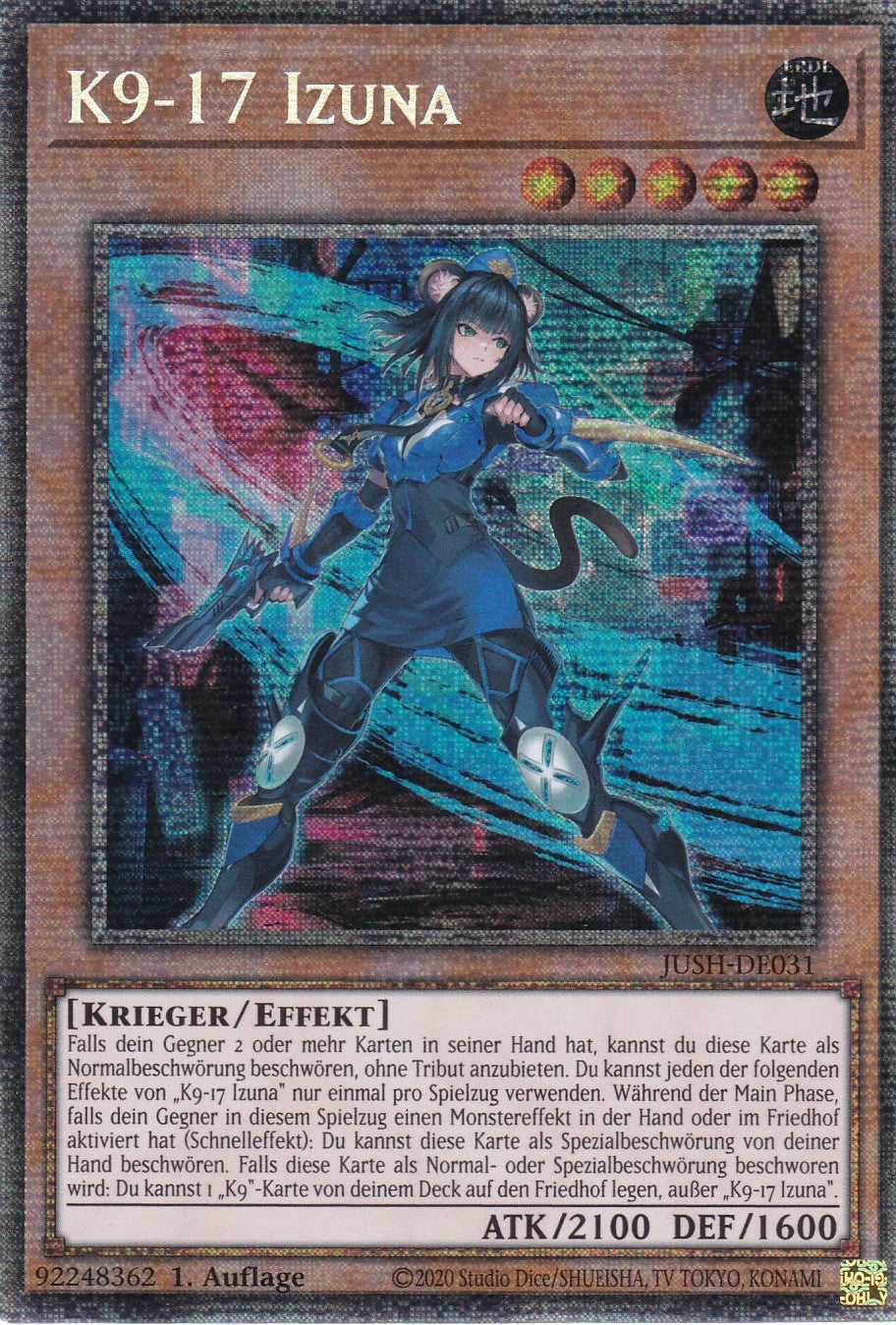K9-17 Izuna - JUSH-DE031 - Starlight Rare - Deutsch - 1. Auflage - Justice Hunters