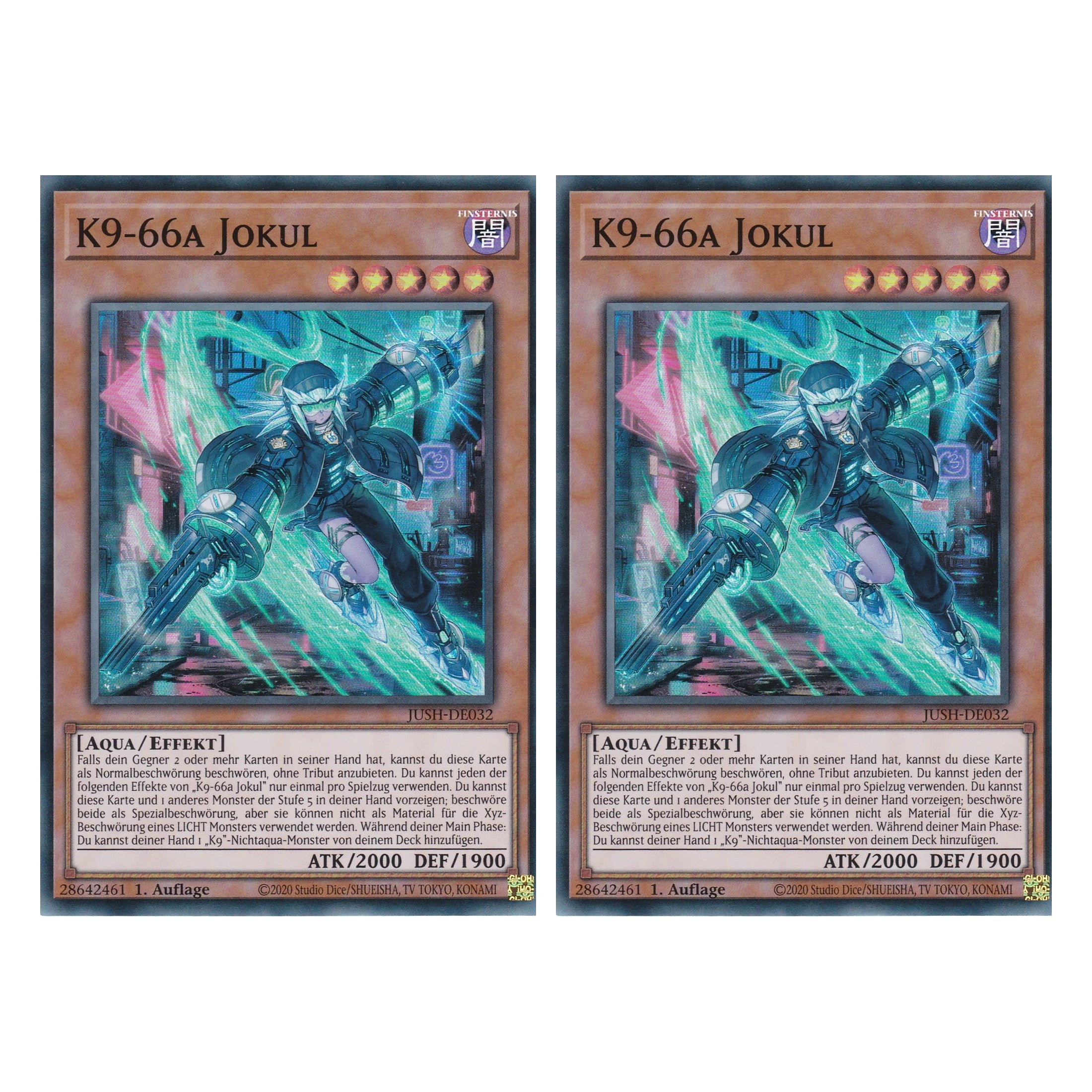 K9-66a Jokul - JUSH-DE032 - Super Rare - Deutsch - 1. Auflage - Justice Hunters - Duo Set (2 Stück) - Yu-Gi-Oh!