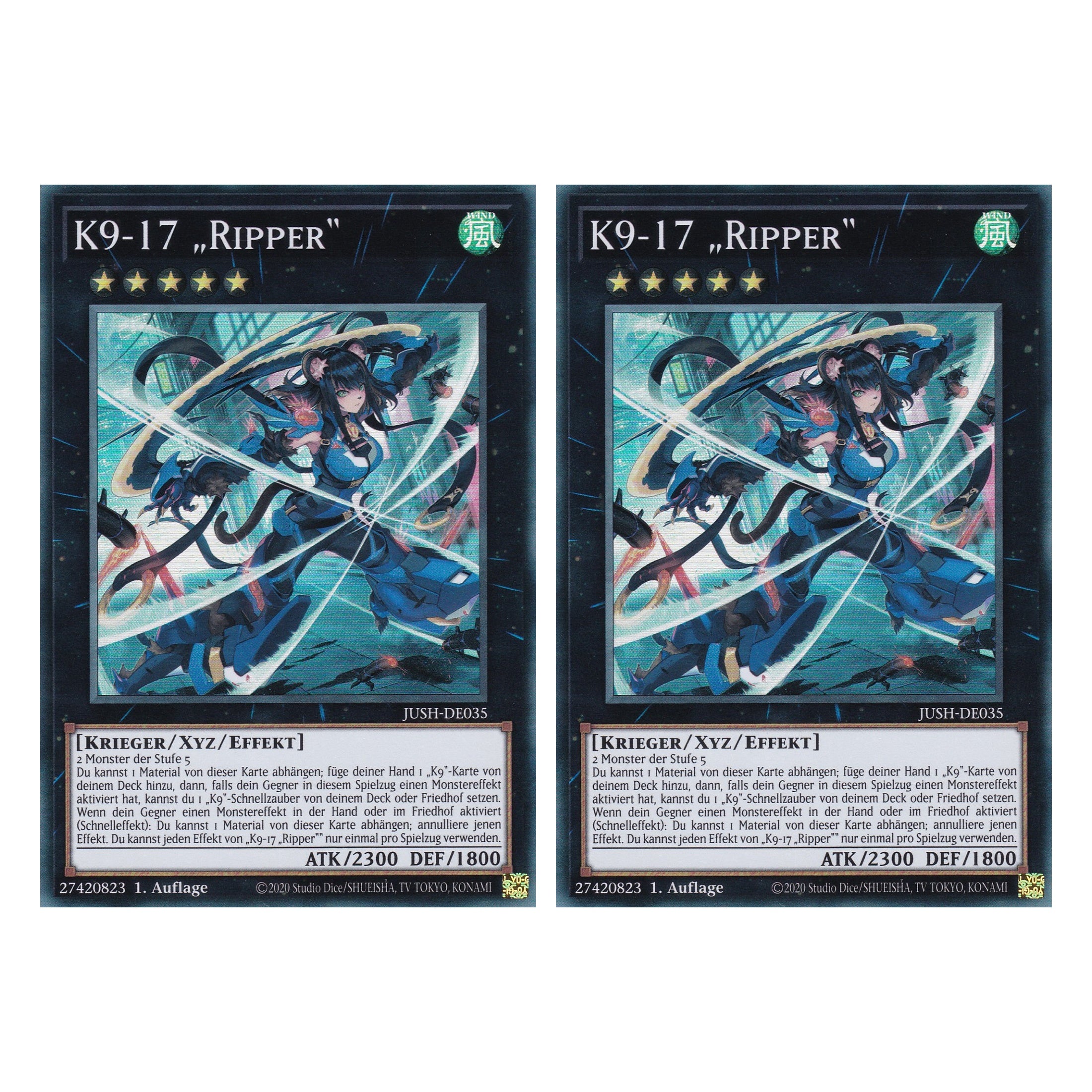 K9-17 „Ripper“ - JUSH-DE035 - Super Rare - Deutsch - 1. Auflage - Justice Hunters - Duo Set (2 Stück) - Yu-Gi-Oh!