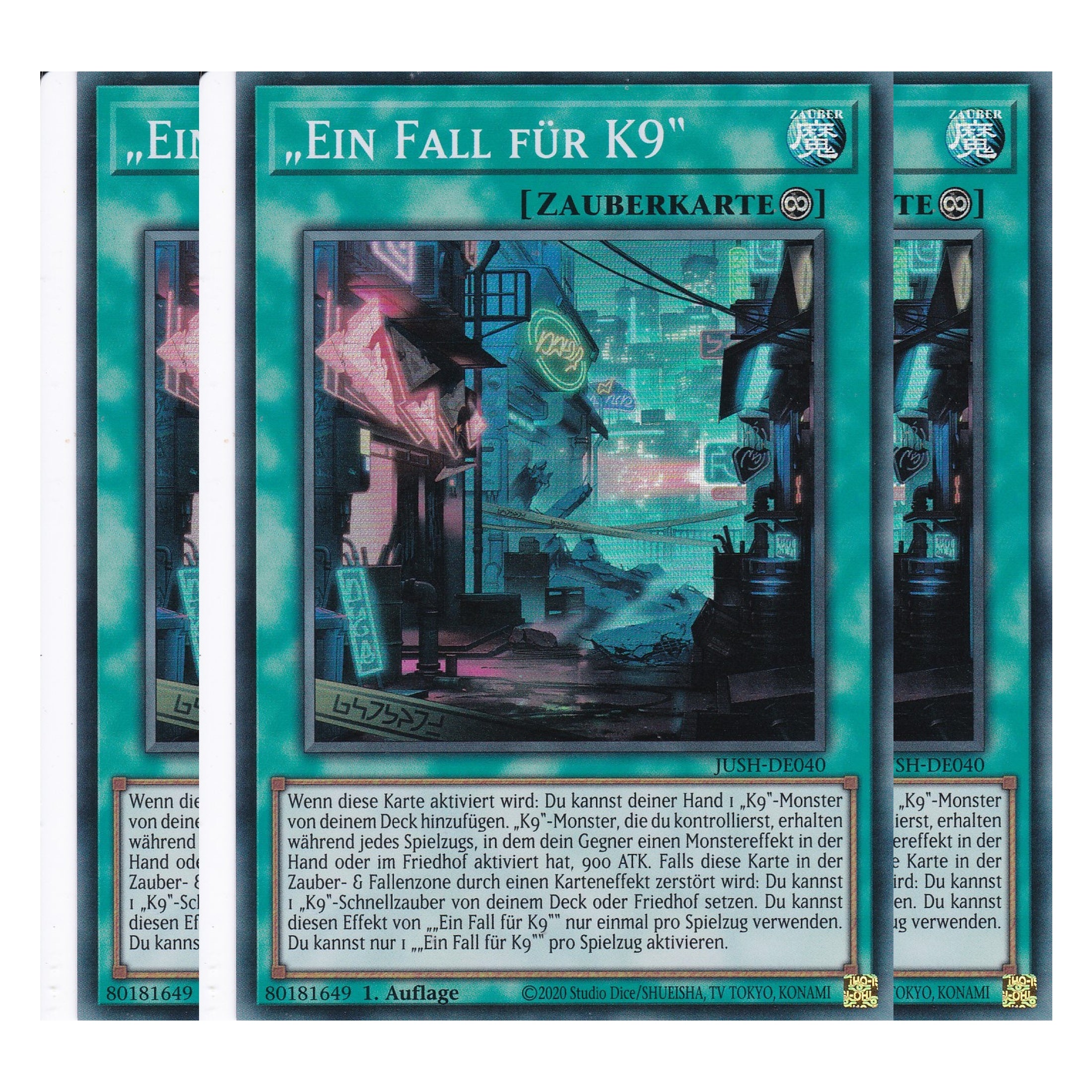 Ein Fall für K9 - JUSH-DE040 - Super Rare - Deutsch - 1. Auflage - Justice Hunters - Playset (3 Kopien) - Yu-Gi-Oh!