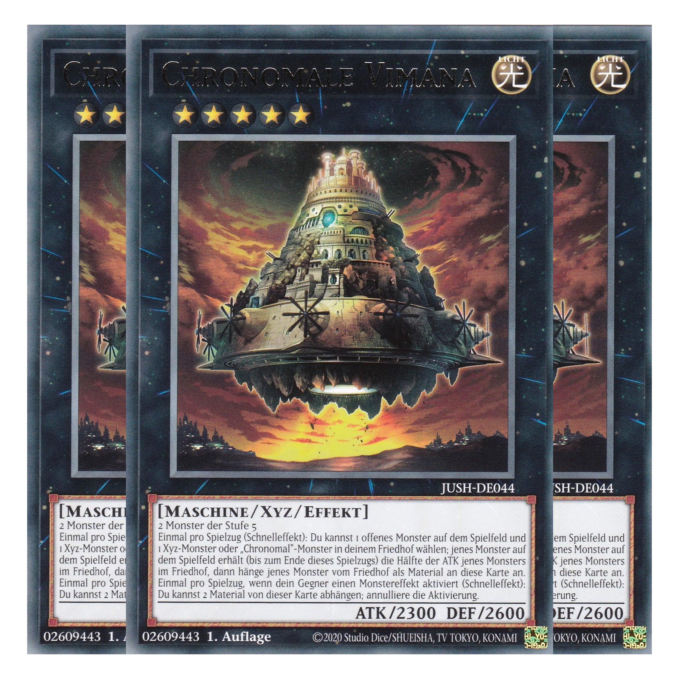 Chronomale Vimana - JUSH-DE044 - Rare - Deutsch - 1. Auflage - Justice Hunters - Playset (3 Kopien) - Yu-Gi-Oh!