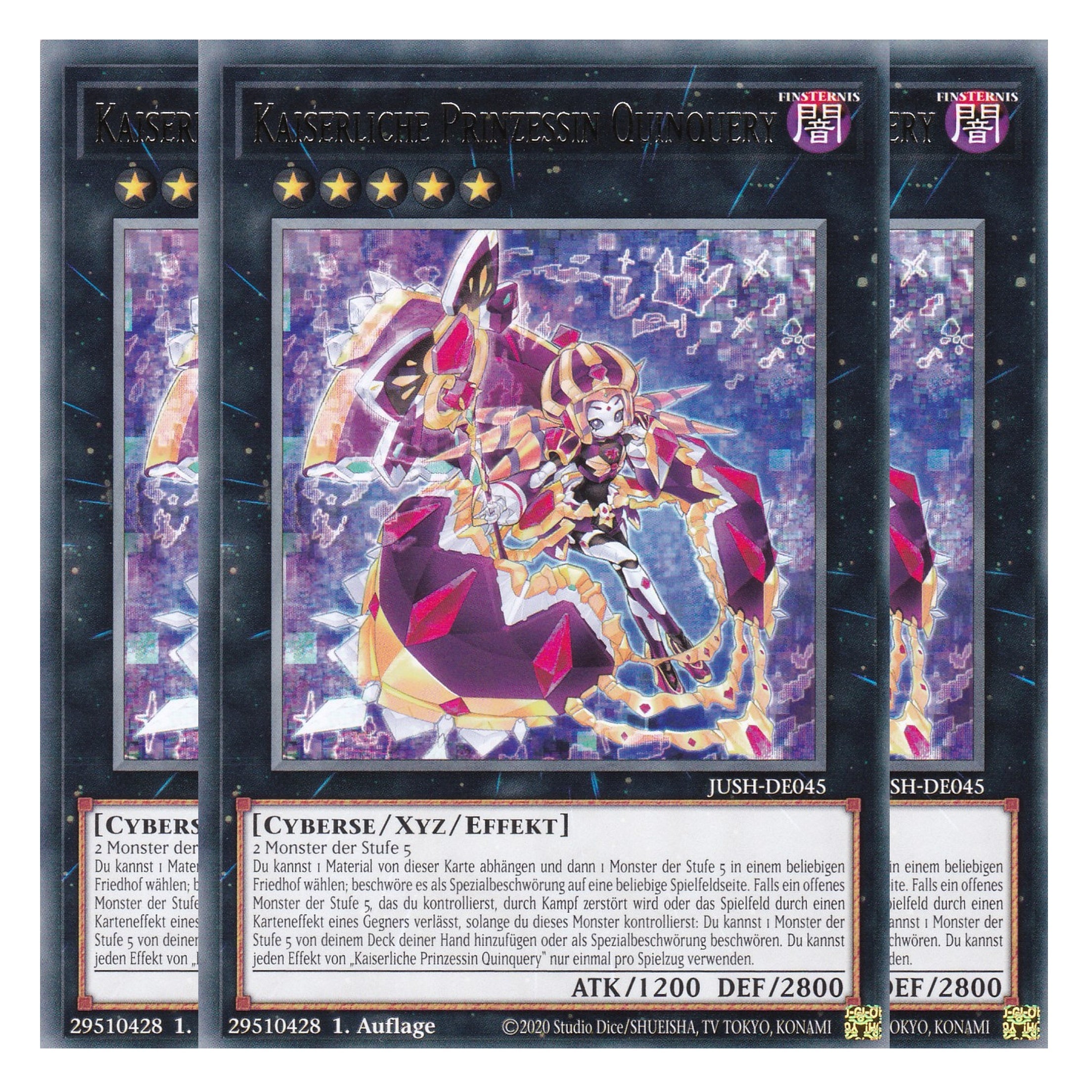 Kaiserliche Prinzessin Quinquery - JUSH-DE045 - Rare - Deutsch - 1. Auflage - Justice Hunters - Playset (3 Kopien) - Yu-Gi-Oh!
