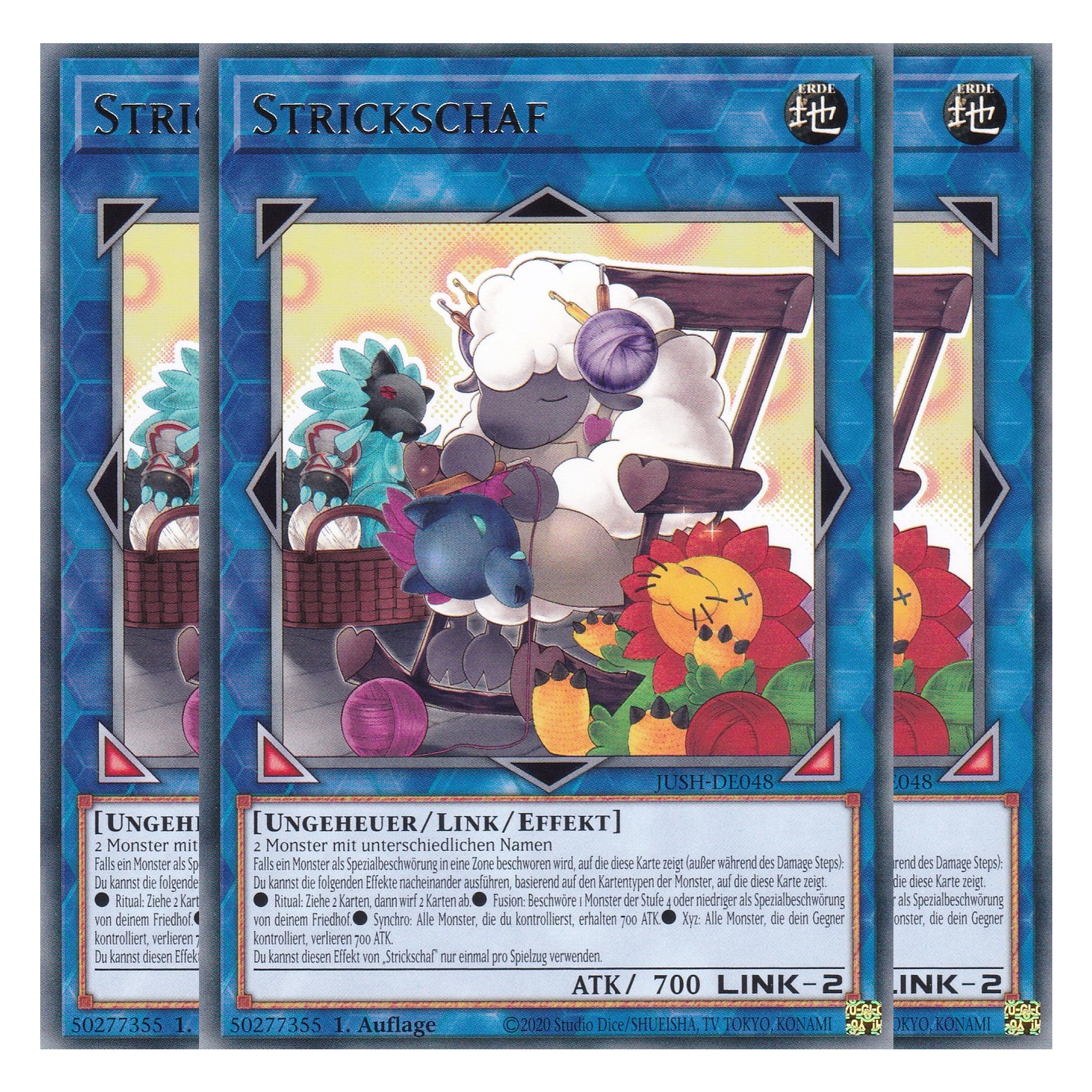 Strickschaf - JUSH-DE048 - Rare - Deutsch - 1. Auflage - Justice Hunters - Playset (3 Kopien) - Yu-Gi-Oh!
