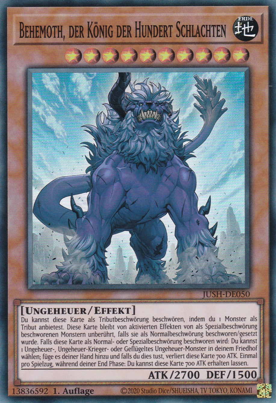 Behemoth, der König der Hundert Schlachten - JUSH-DE050 - Super Rare - Deutsch - 1. Auflage - Justice Hunters