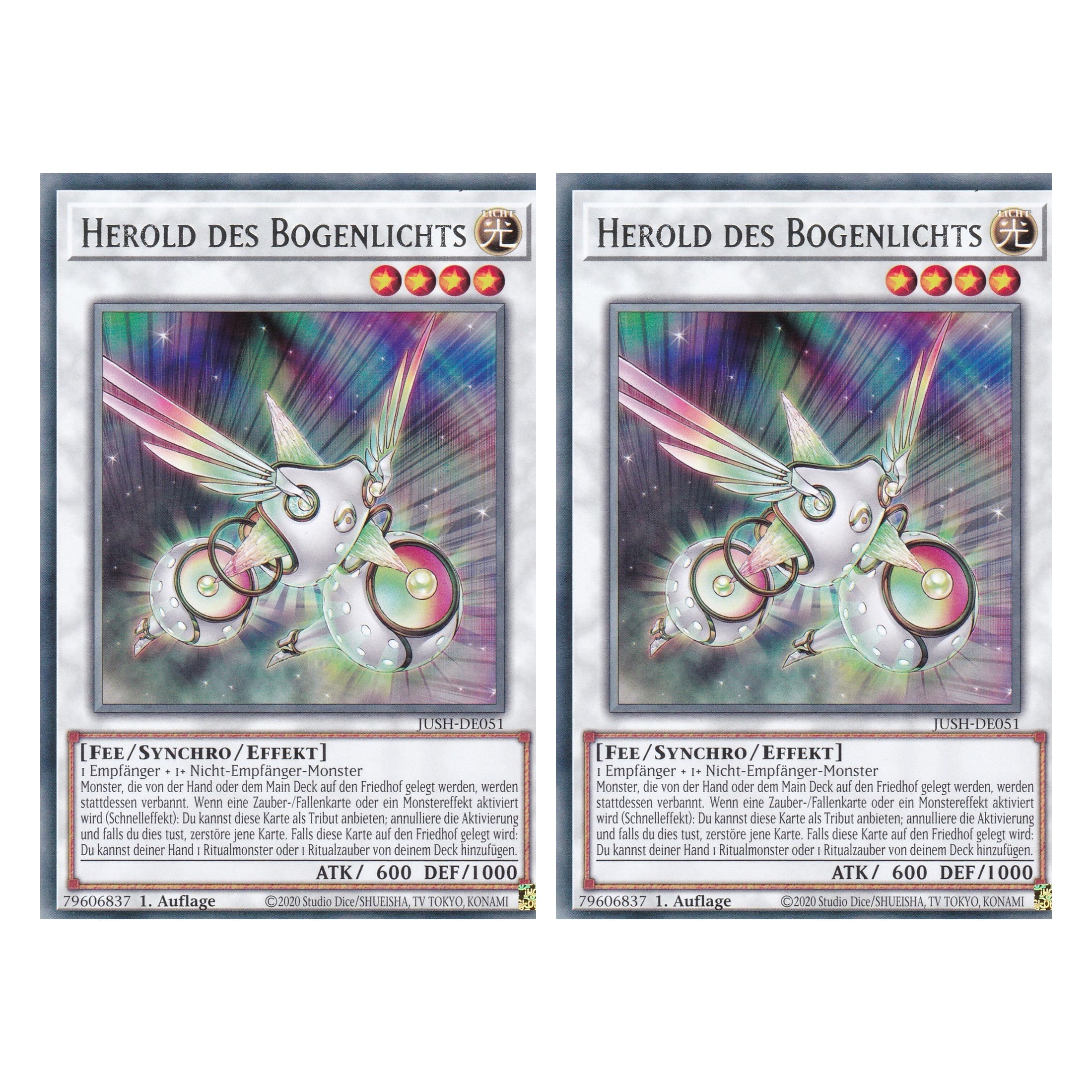 Herold des Bogenlichts - JUSH-DE051 - Rare - Deutsch - 1. Auflage - Justice Hunters - Duo Set (2 Stück) - Yu-Gi-Oh!
