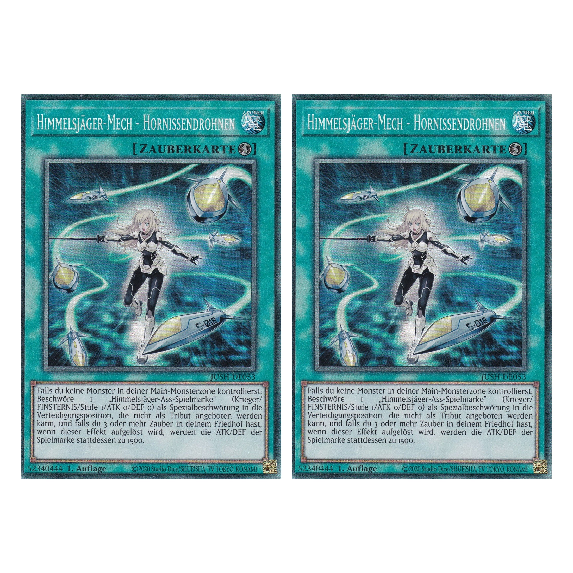 Himmelsjäger-Mech - Hornissendrohnen - JUSH-DE053 - Collector’s Rare - Deutsch - 1. Auflage - Justice Hunters - Duo Set (2 Stück) - Yu-Gi-Oh!