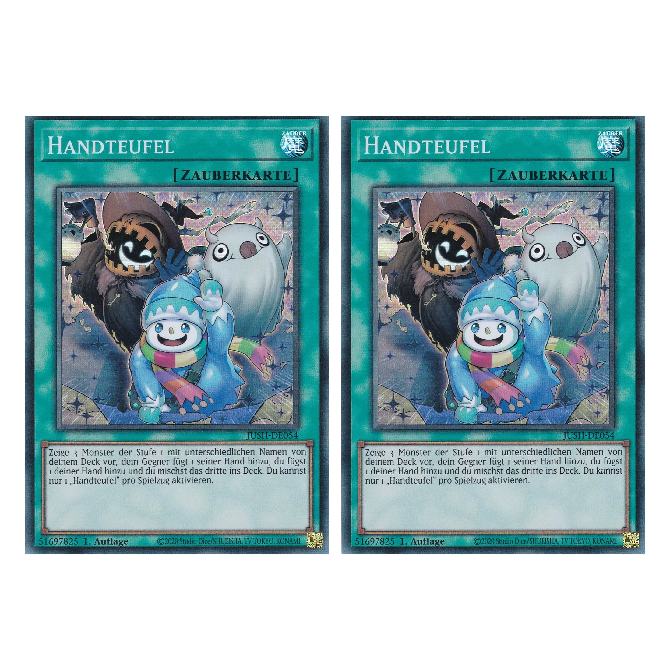 Handteufel - JUSH-DE054 - Super Rare - Deutsch - 1. Auflage - Justice Hunters - Duo Set (2 Stück) - Yu-Gi-Oh!