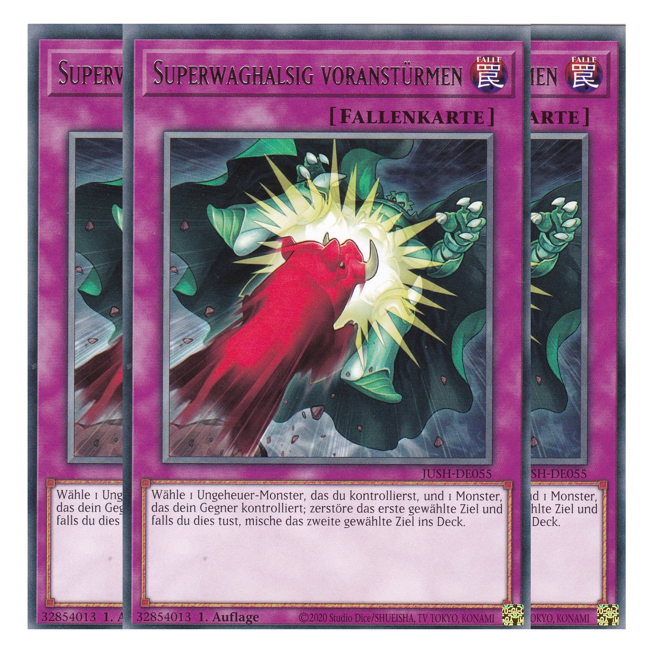 Superwaghalsig voranstürmen - JUSH-DE055 - Rare - Deutsch - 1. Auflage - Justice Hunters - Playset (3 Kopien) - Yu-Gi-Oh!
