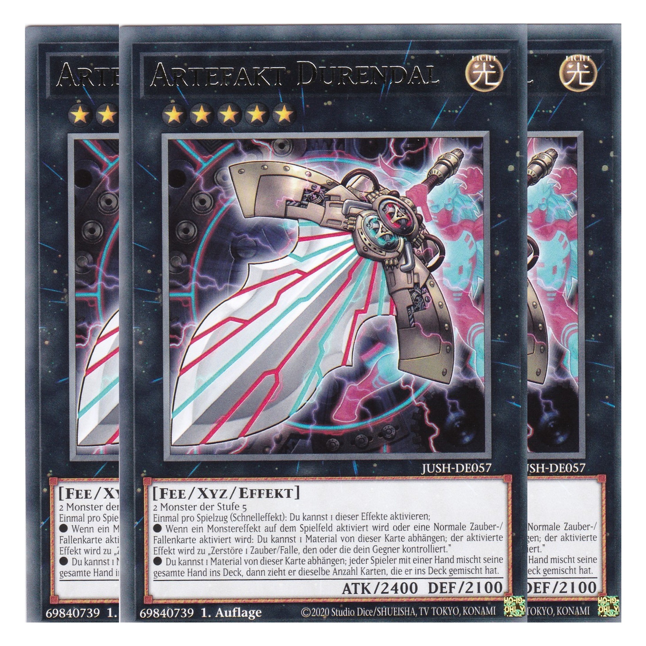 Artefakt Durendal - JUSH-DE057 - Rare - Deutsch - 1. Auflage - Justice Hunters - Playset (3 Kopien) - Yu-Gi-Oh!