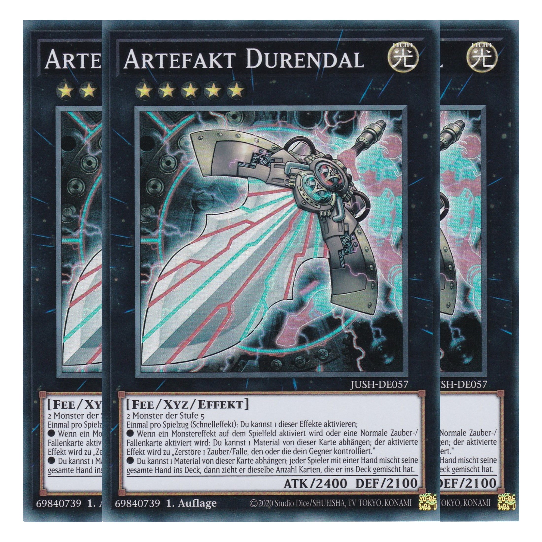 Artefakt Durendal - JUSH-DE057 - Super Rare - Deutsch - 1. Auflage - Justice Hunters - Playset (3 Kopien) - Yu-Gi-Oh!