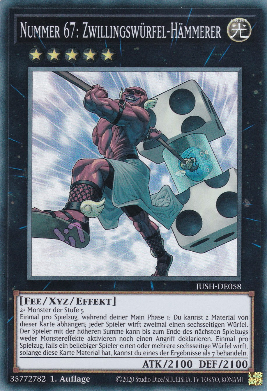 Nummer 67: Zwillingswürfel-Hämmerer - JUSH-DE058 - Super Rare - Deutsch - 1. Auflage - Justice Hunters