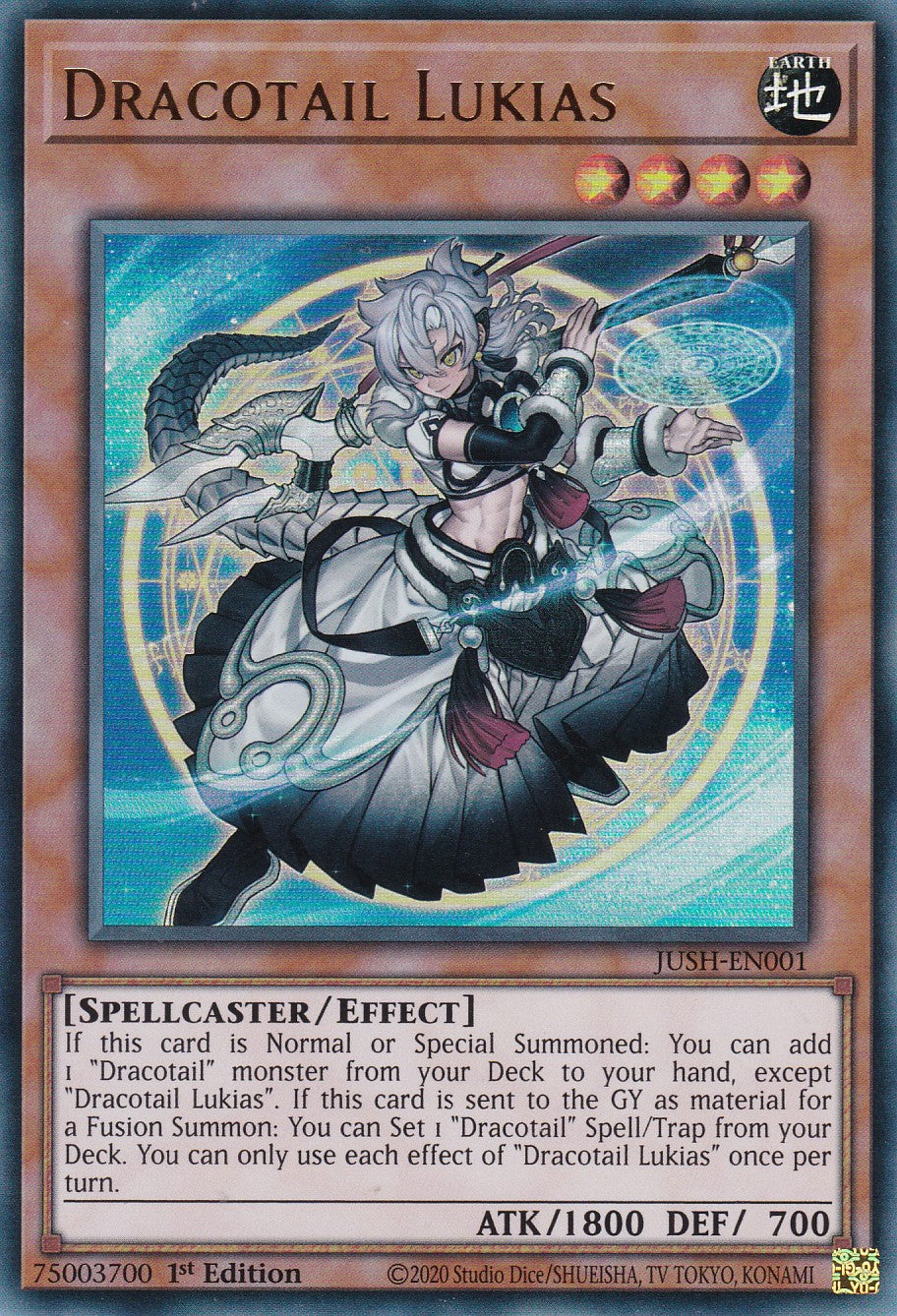 Dracotail Lukias - JUSH-EN001 - Ultra Rare - Englisch - 1. Auflage - Justice Hunters
