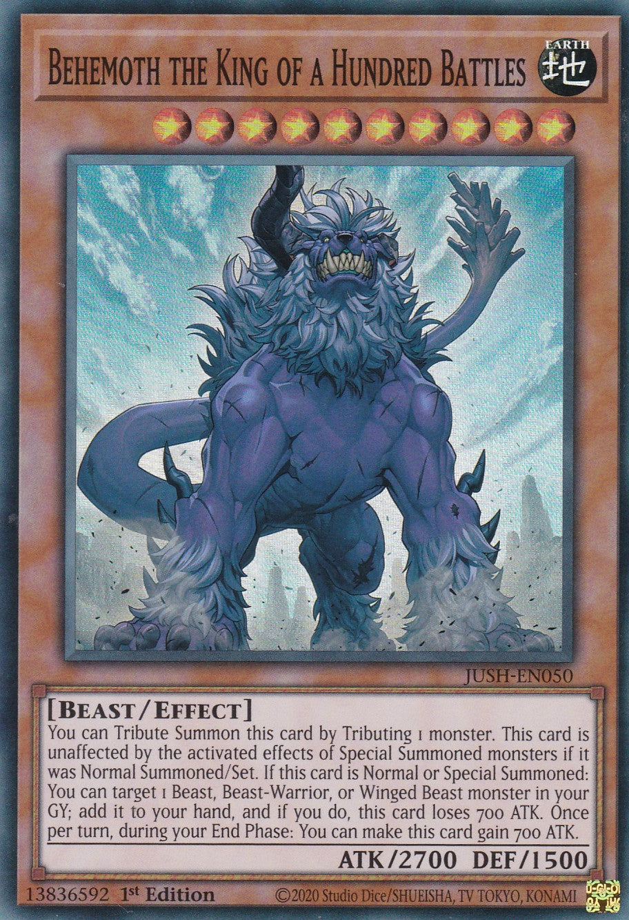 Behemoth the King of a Hundred Battles - JUSH-EN050 - Super Rare - Englisch - 1. Auflage - Justice Hunters