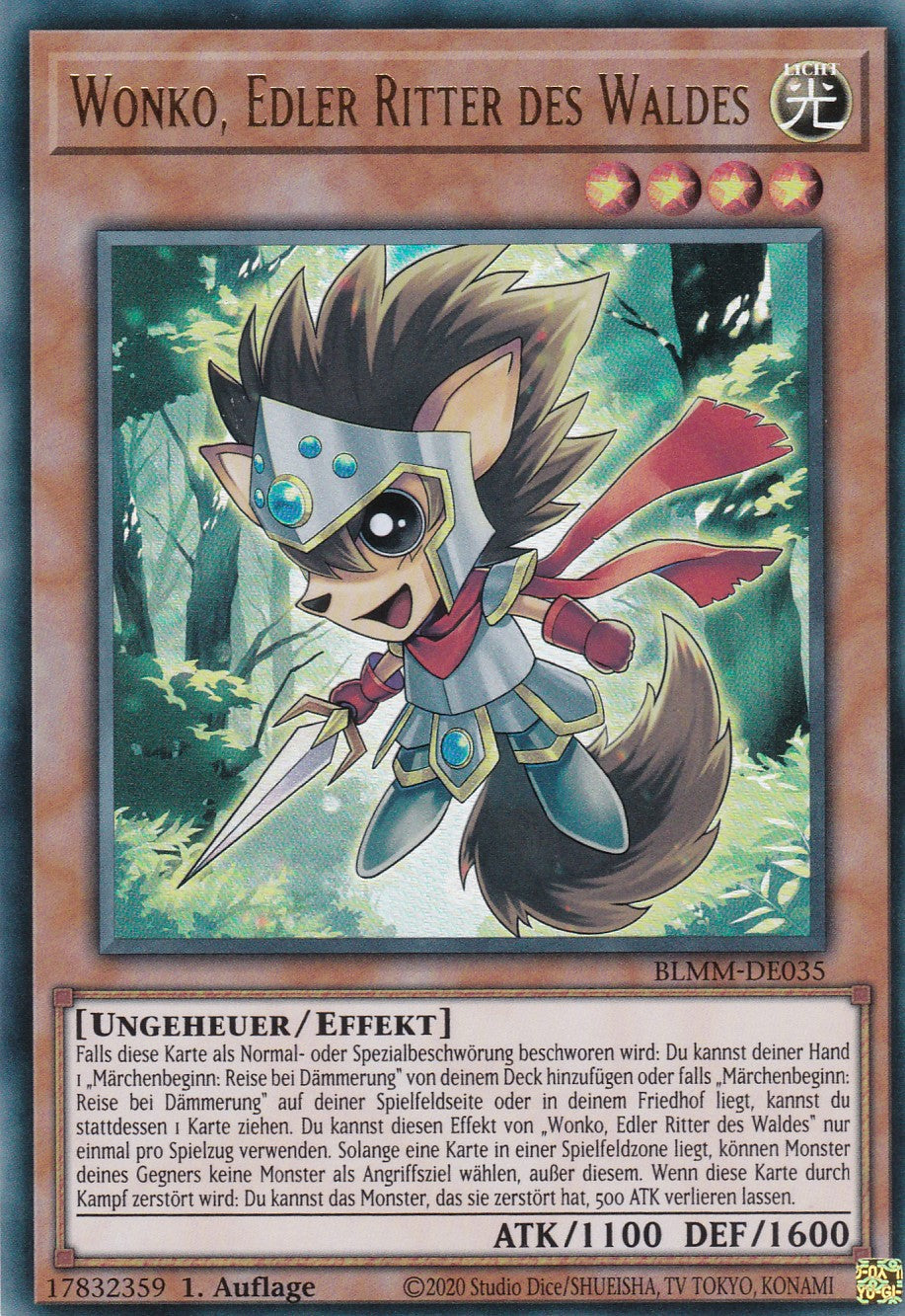 Wonko Edler Ritter des Waldes - BLMM-DE035 - Ultra Rare - 1. Auflage - Deutsch - Battles of Legend: Monster Mayhem