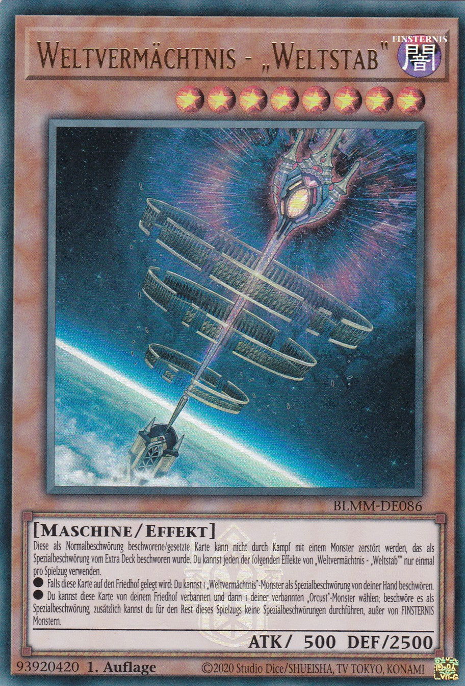 Weltvermächtnis - „Weltstab“ - BLMM-DE086 - Ultra Rare - 1. Auflage - Deutsch - Battles of Legend: Monster Mayhem