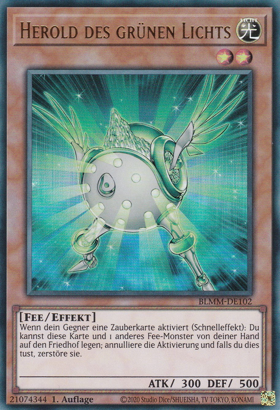 Herold des grünen Lichts - BLMM-DE102 - Ultra Rare - 1. Auflage - Deutsch - Battles of Legend: Monster Mayhem