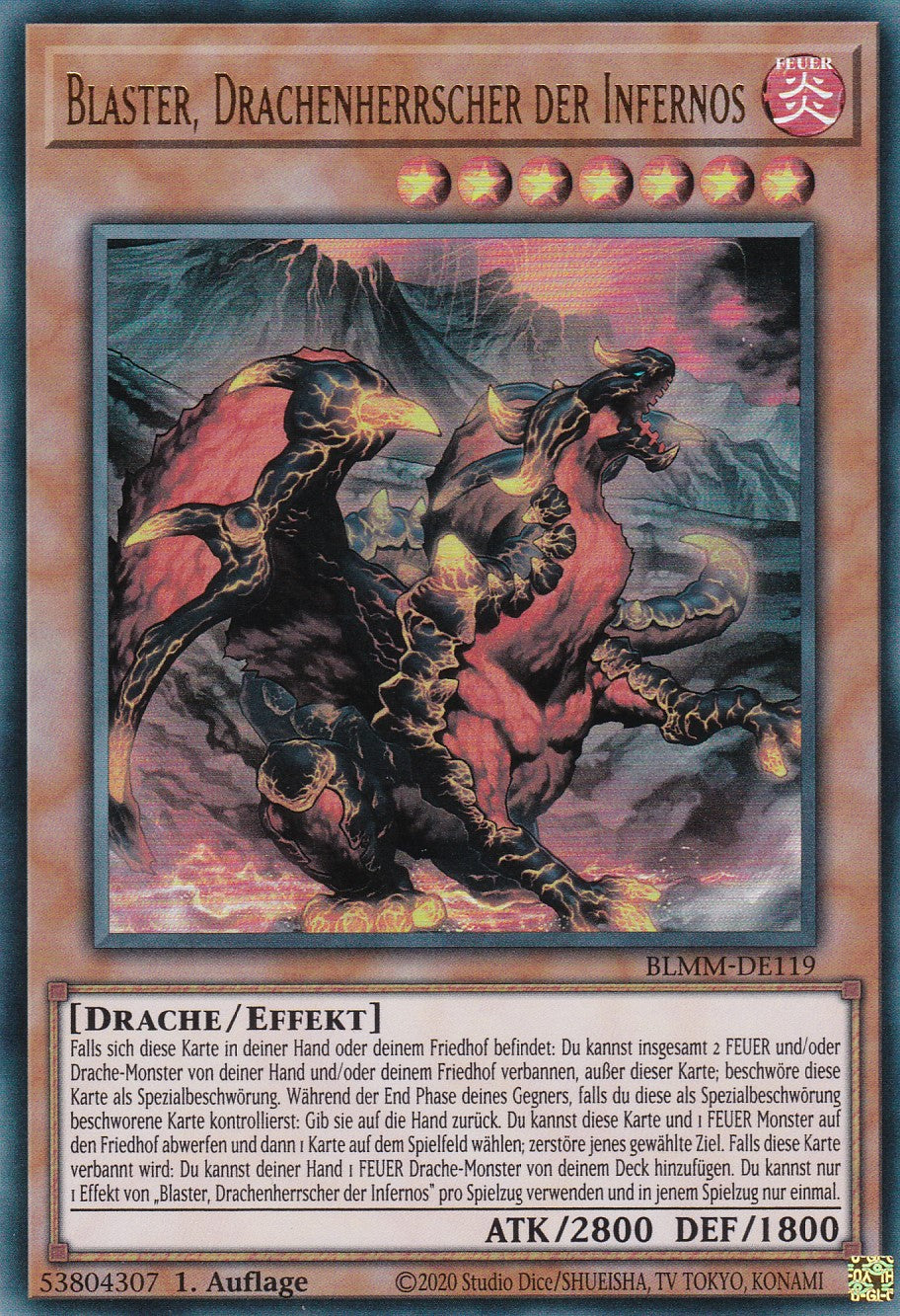Blaster, Drachenherrscher der Infernos - BLMM-DE119 - Ultra Rare - 1. Auflage - Deutsch - Battles of Legend: Monster Mayhem