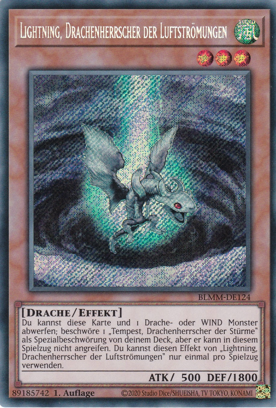 Lightning, Drachenherrscher der Luftströmungen - BLMM-DE124 - Secret Rare - 1. Auflage - Deutsch - Battles of Legend: Monster Mayhem