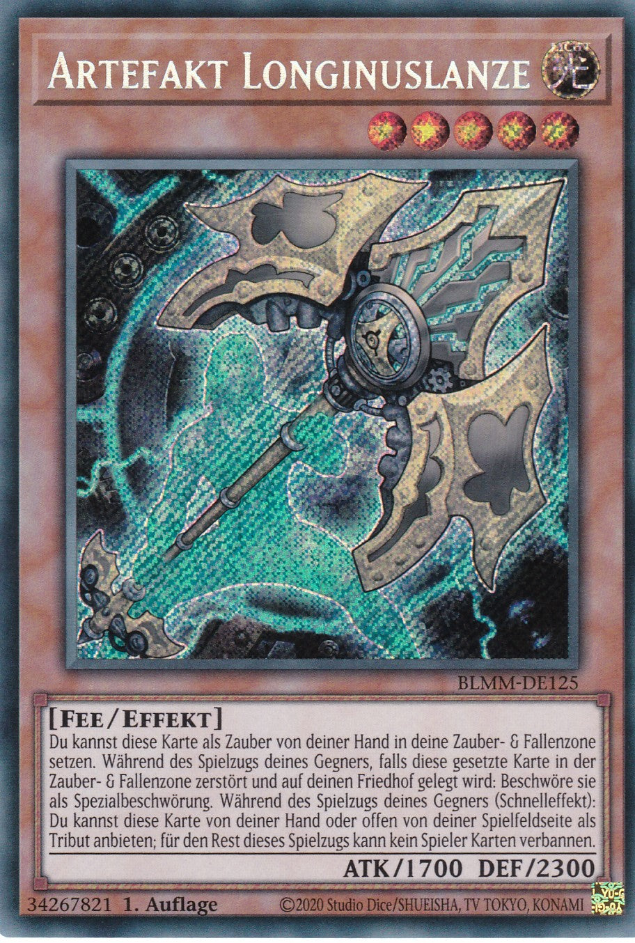 Artefakt Longinuslanze - BLMM-DE125 - Secret Rare - 1. Auflage - Deutsch - Battles of Legend: Monster Mayhem
