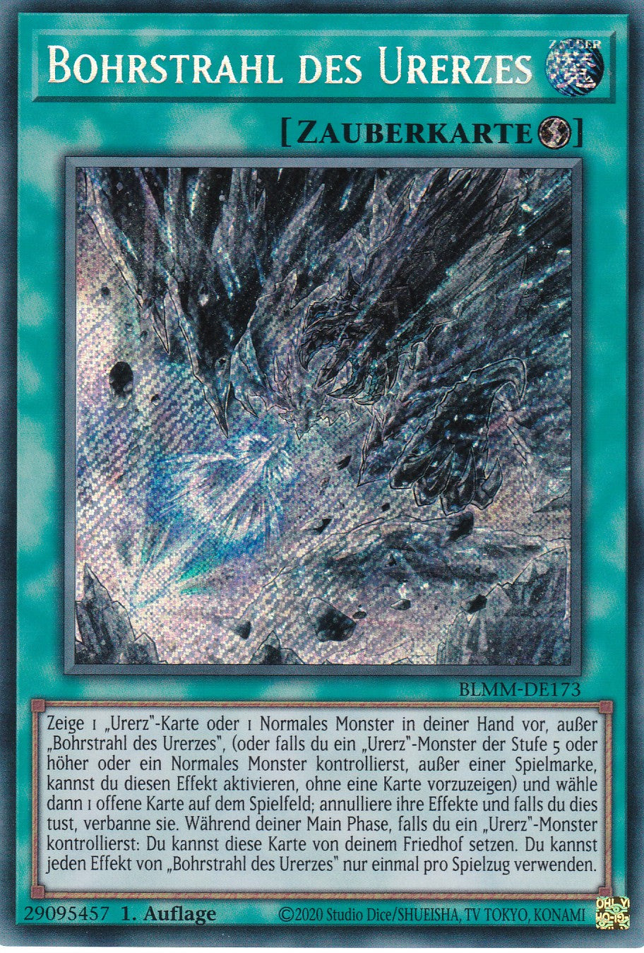 Bohrstrahl des Urerzes - BLMM-DE173 - Secret Rare - 1. Auflage - Deutsch - Battles of Legend: Monster Mayhem