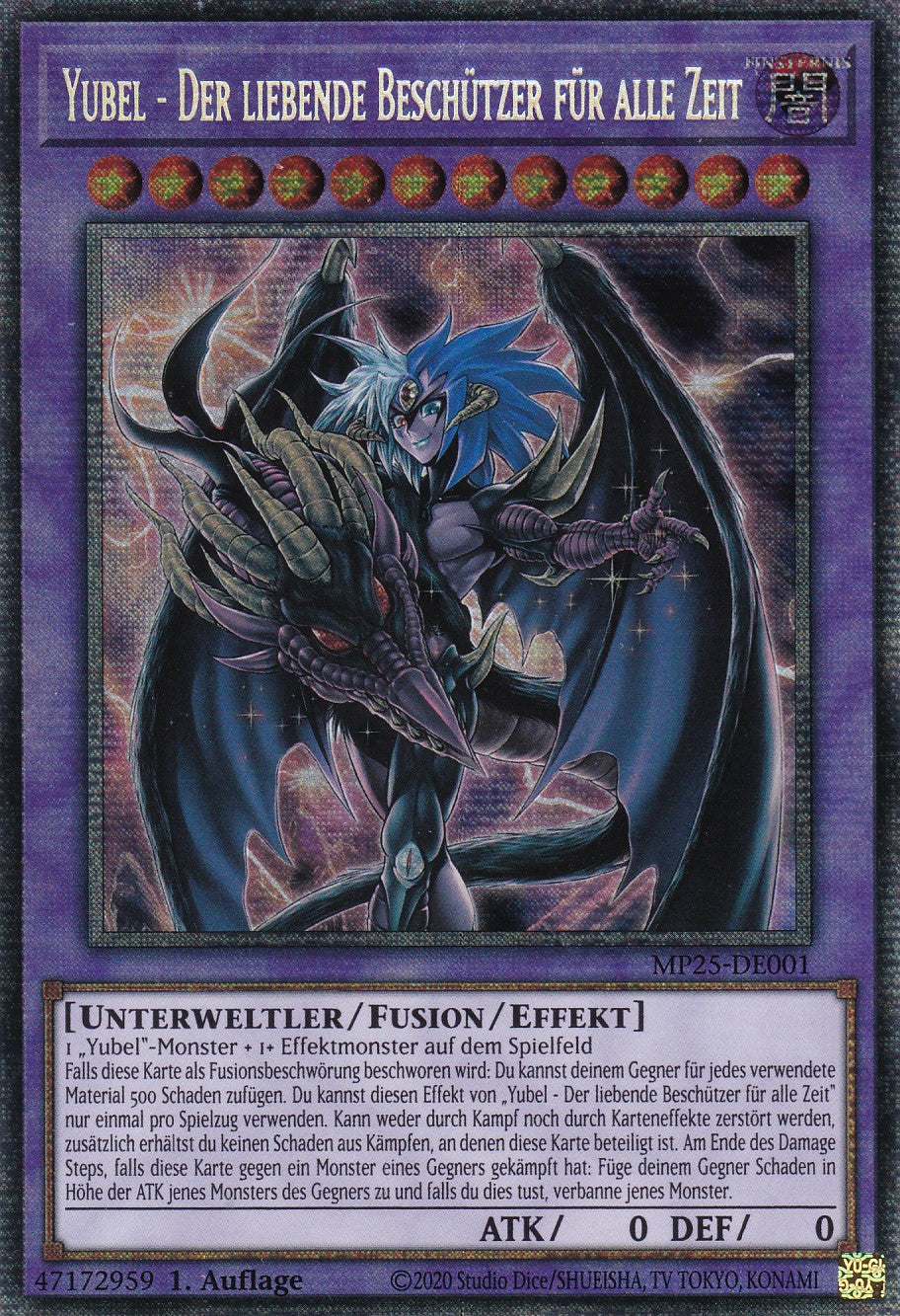 Yubel - Der liebende Beschützer für alle Zeit – MP25-DE001 – Starlight Rare – 1. Auflage – Deutsch – 2025 Mega-Pack Tin