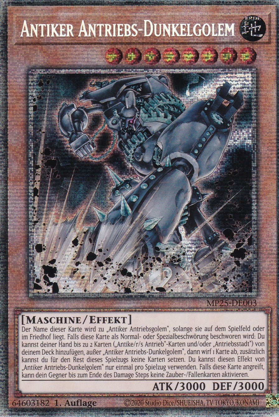 Antiker Antriebs-Dunkelgolem – MP25-DE003 – Starlight Rare – 1. Auflage – Deutsch – 2025 Mega-Pack Tin