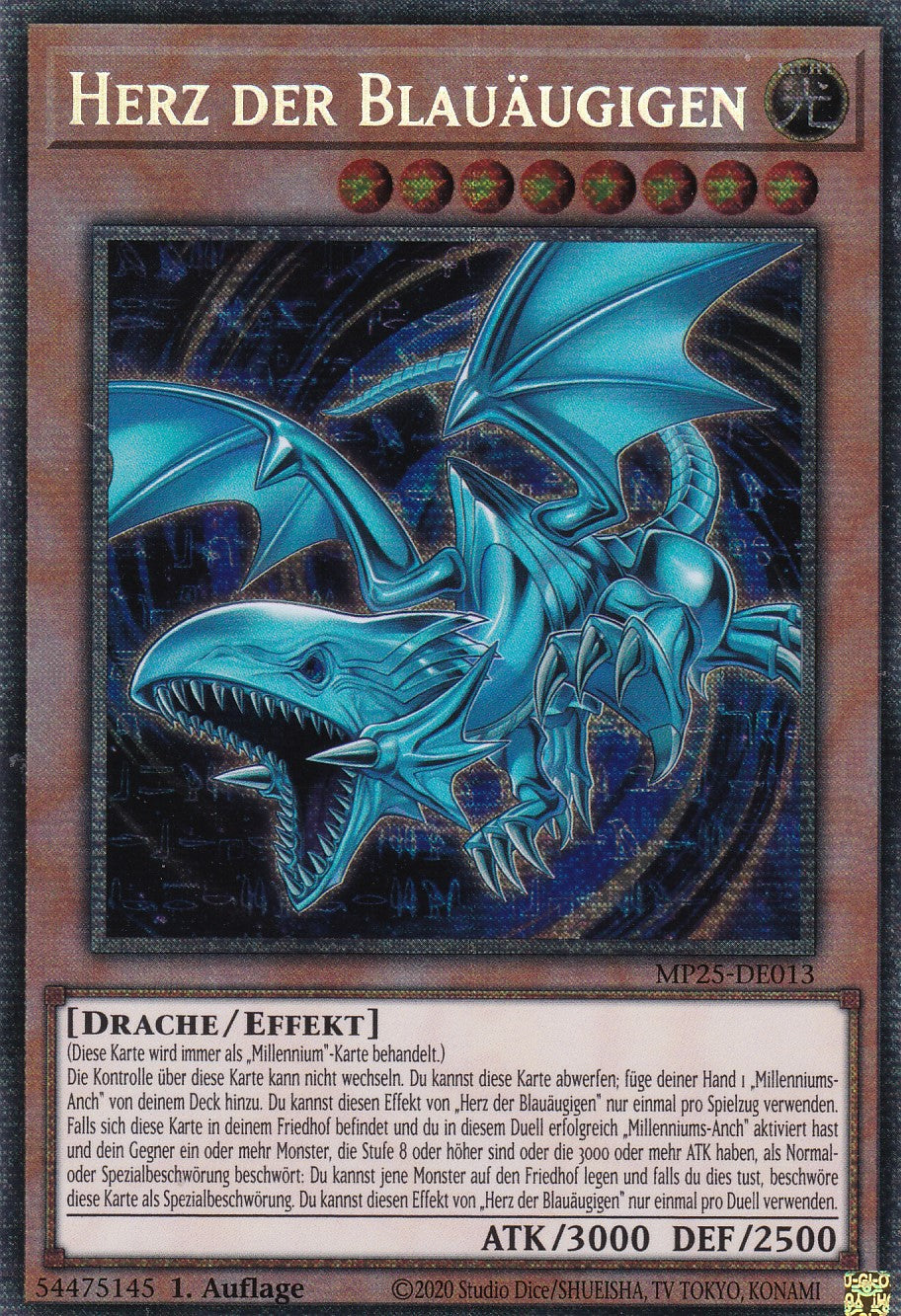 Herz der Blauäugigen – MP25-DE013 – Starlight Rare – 1. Auflage – Deutsch – 2025 Mega-Pack Tin
