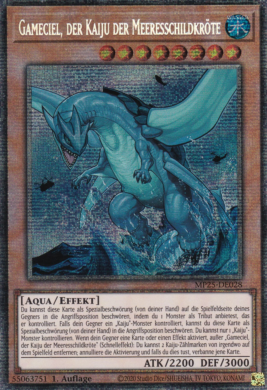 Gameciel, der Kaiju der Meeresschildrköte – MP25-DE028 – Starlight Rare – 1. Auflage – Deutsch – 2025 Mega-Pack Tin