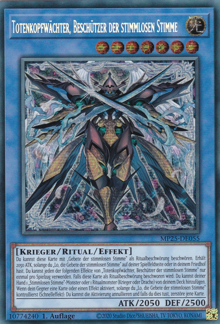 Totenkofwächter Beschützer der Stimmenlose Stimme – MP25-DE055 – Secret Rare – 1. Auflage – Deutsch – 2025 Mega-Pack Tin