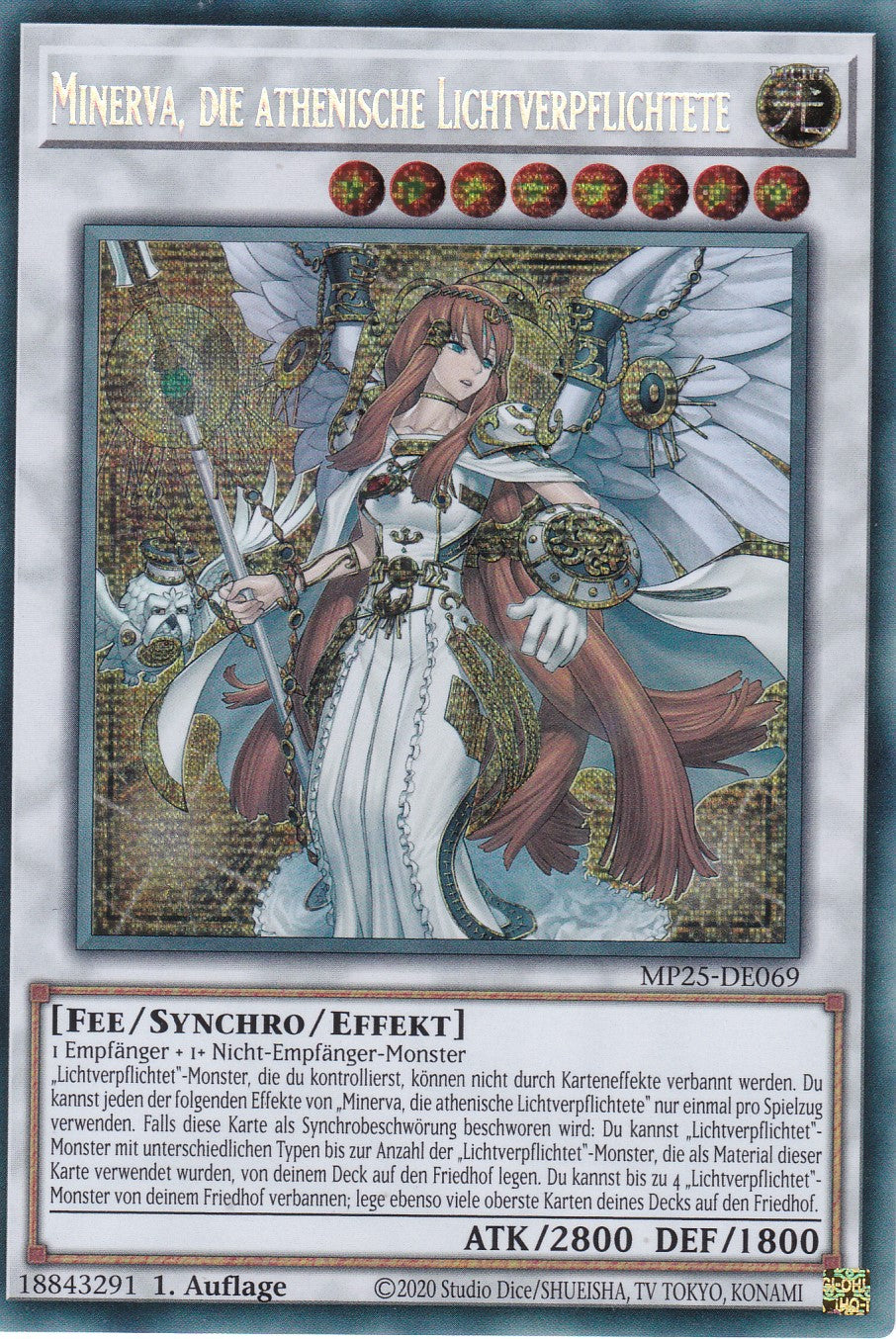 Minerva die Athenische Lichtverpflichtete – MP25-DE069 – Secret Rare – 1. Auflage – Deutsch – 2025 Mega-Pack Tin