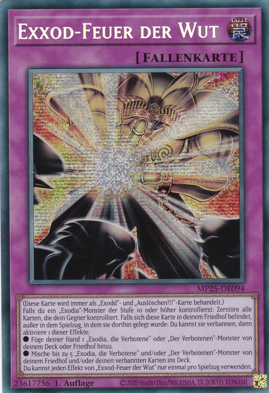 Exxod Feuer der Wut – MP25-DE094 – Secret Rare – 1. Auflage – Deutsch – 2025 Mega-Pack Tin