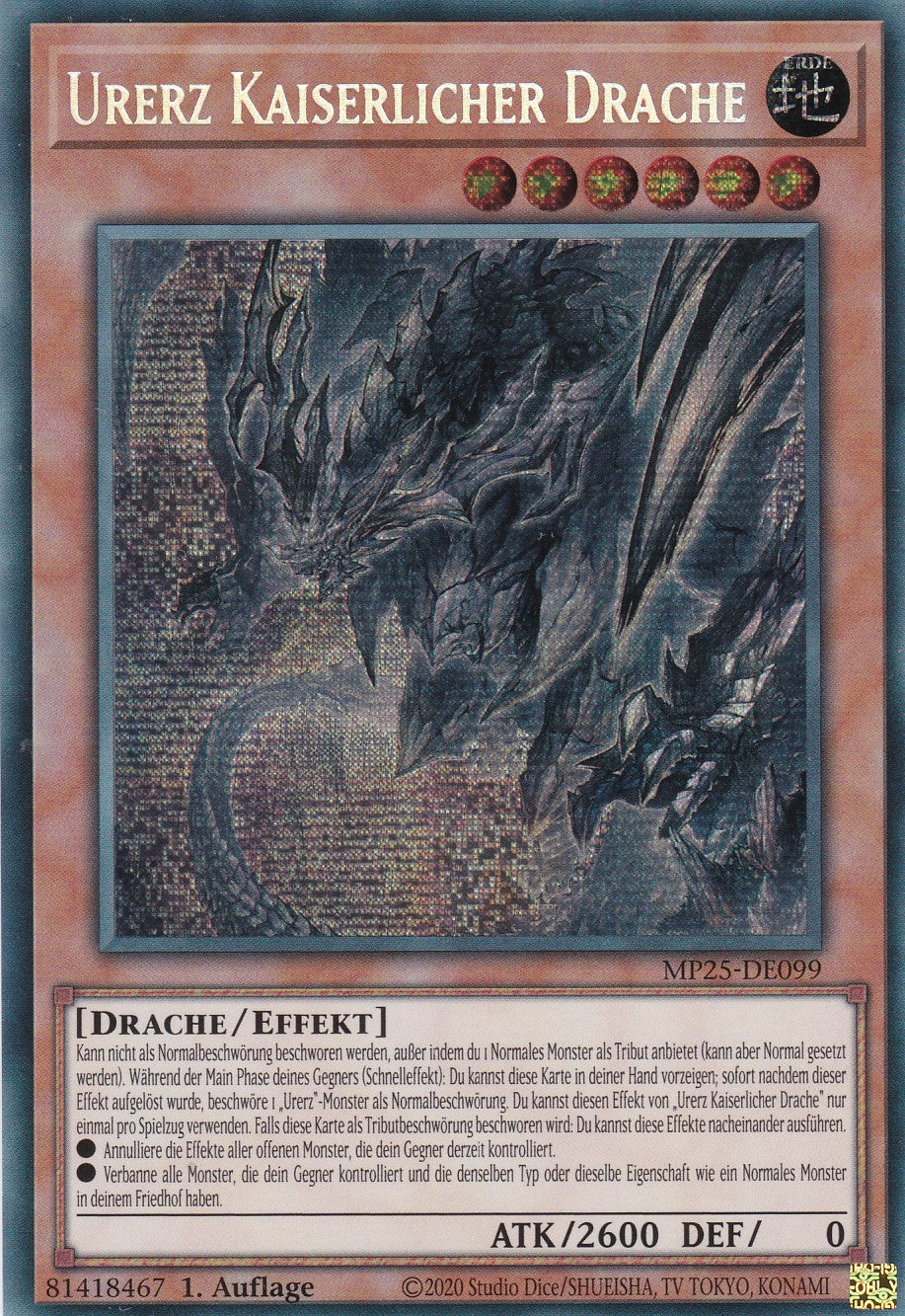 Urerz Kaiserlicher Drache – MP25-DE099 – Secret Rare – 1. Auflage – Deutsch – 2025 Mega-Pack Tin
