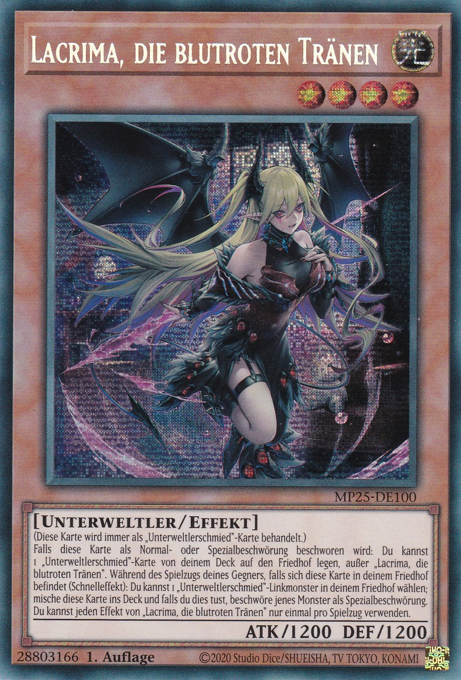 Lacrima die Blutroten Tränen – MP25-DE100 – Secret Rare – 1. Auflage – Deutsch – 2025 Mega-Pack Tin