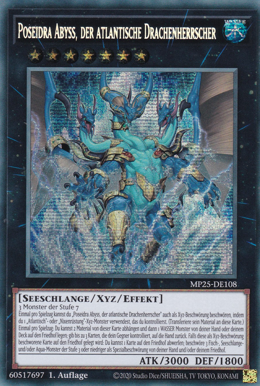 Poseidra Abyss der Atlantische Drachenherrscher – MP25-DE108 – Secret Rare – 1. Auflage – Deutsch – 2025 Mega-Pack Tin