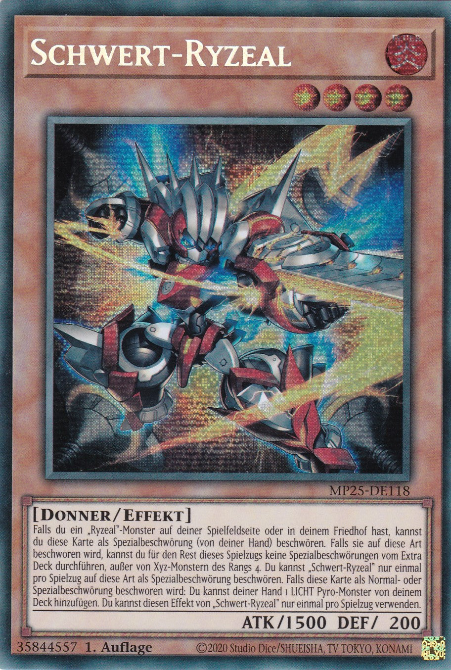 Schwert Ryzeal – MP25-DE118 – Secret Rare – 1. Auflage – Deutsch – 2025 Mega-Pack Tin