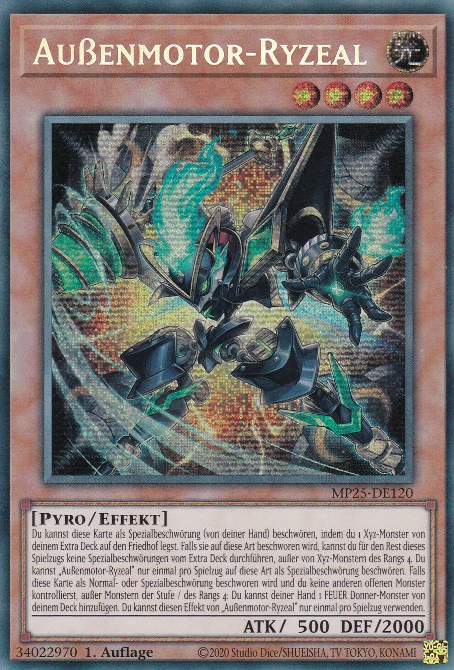 Außenmotor Ryzeal – MP25-DE120 – Secret Rare – 1. Auflage – Deutsch – 2025 Mega-Pack Tin