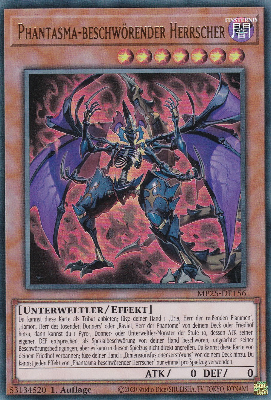 Phantasma-beschwörender Herrscher – MP25-DE156 – Ultra Rare – 1. Auflage – Deutsch – 2025 Mega-Pack Tin