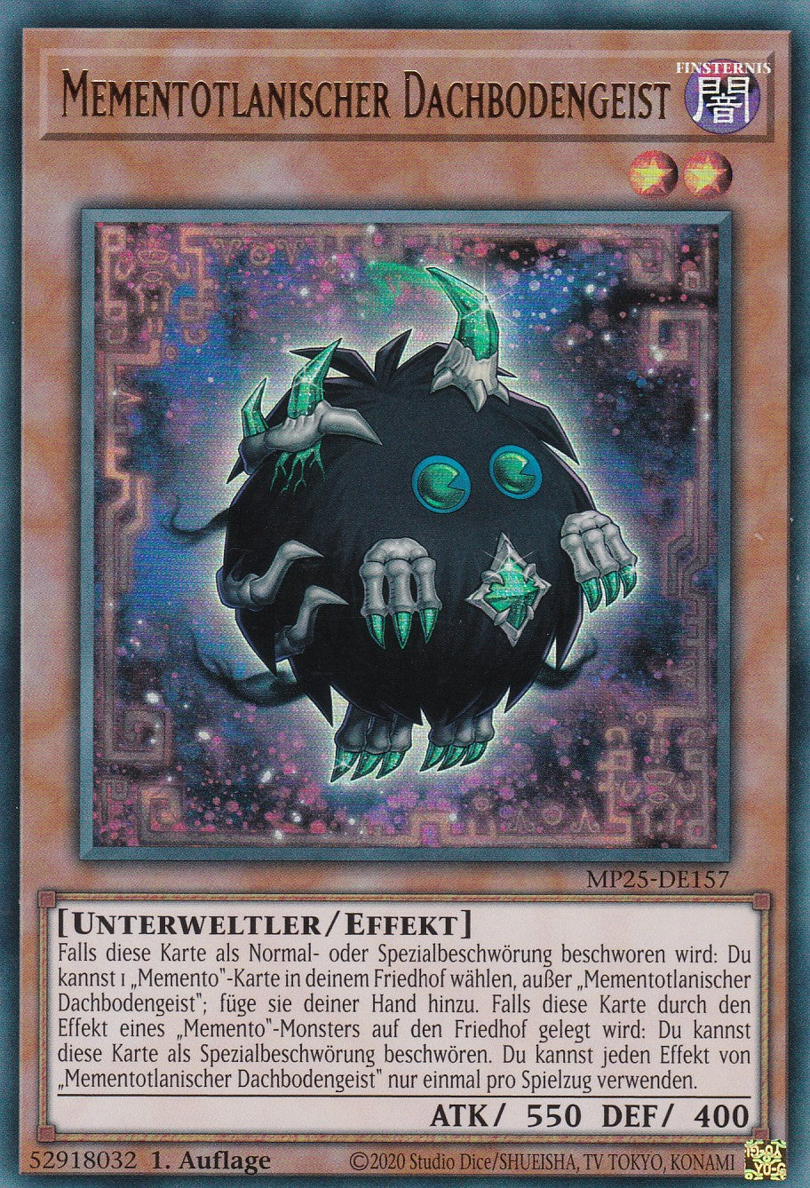 Mementotlanischer Dachbodengeist – MP25-DE157 – Ultra Rare – 1. Auflage – Deutsch – 2025 Mega-Pack Tin