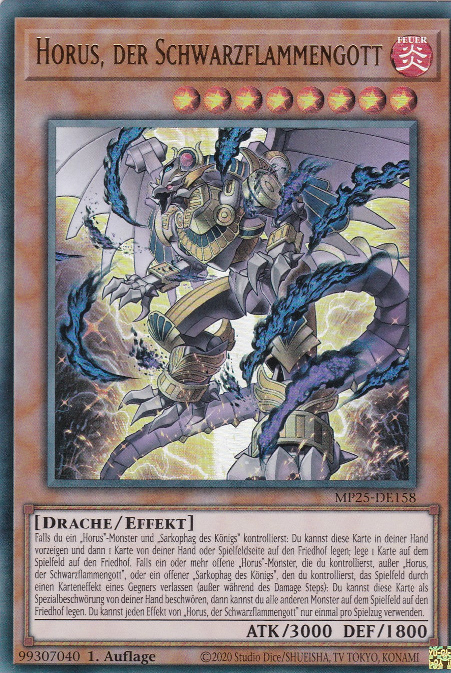 Horus, der Schwarzflammengott – MP25-DE158 – Ultra Rare – 1. Auflage – Deutsch – 2025 Mega-Pack Tin