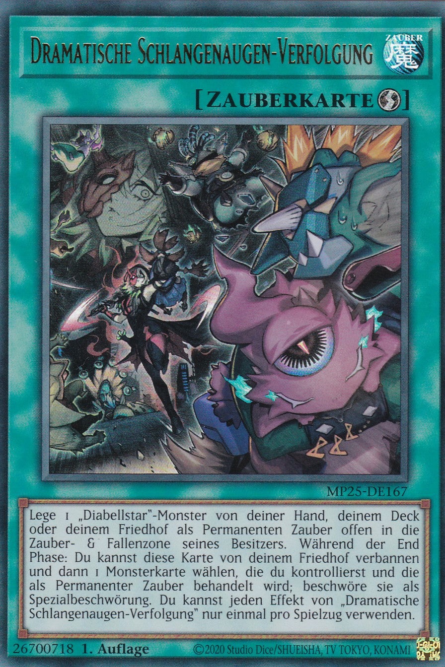 Dramatische Schlangenaugen-Verfolgung – MP25-DE167 – Ultra Rare – 1. Auflage – Deutsch – 2025 Mega-Pack Tin